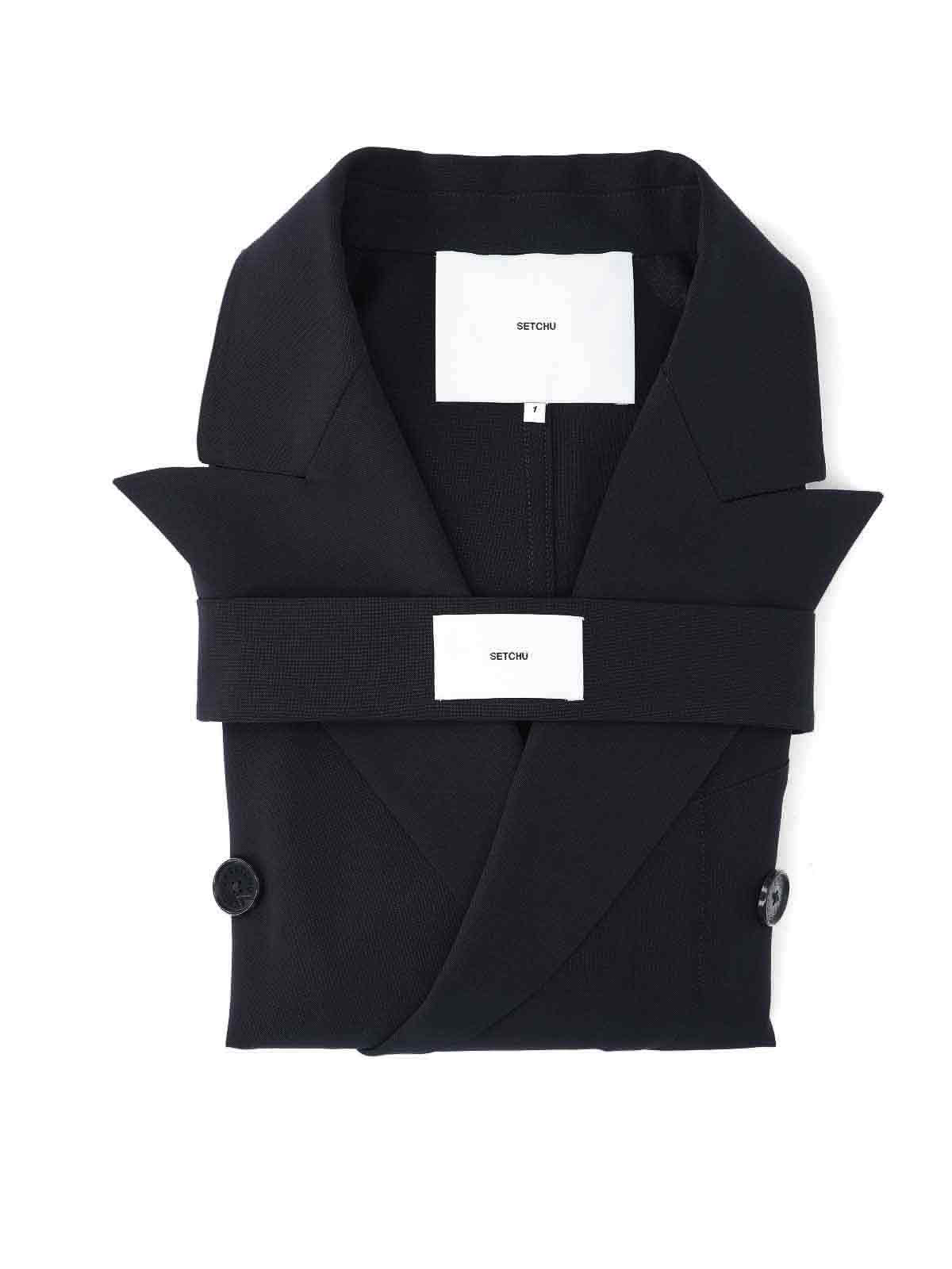 Shop Setchu Double-breasted Blazer In Black