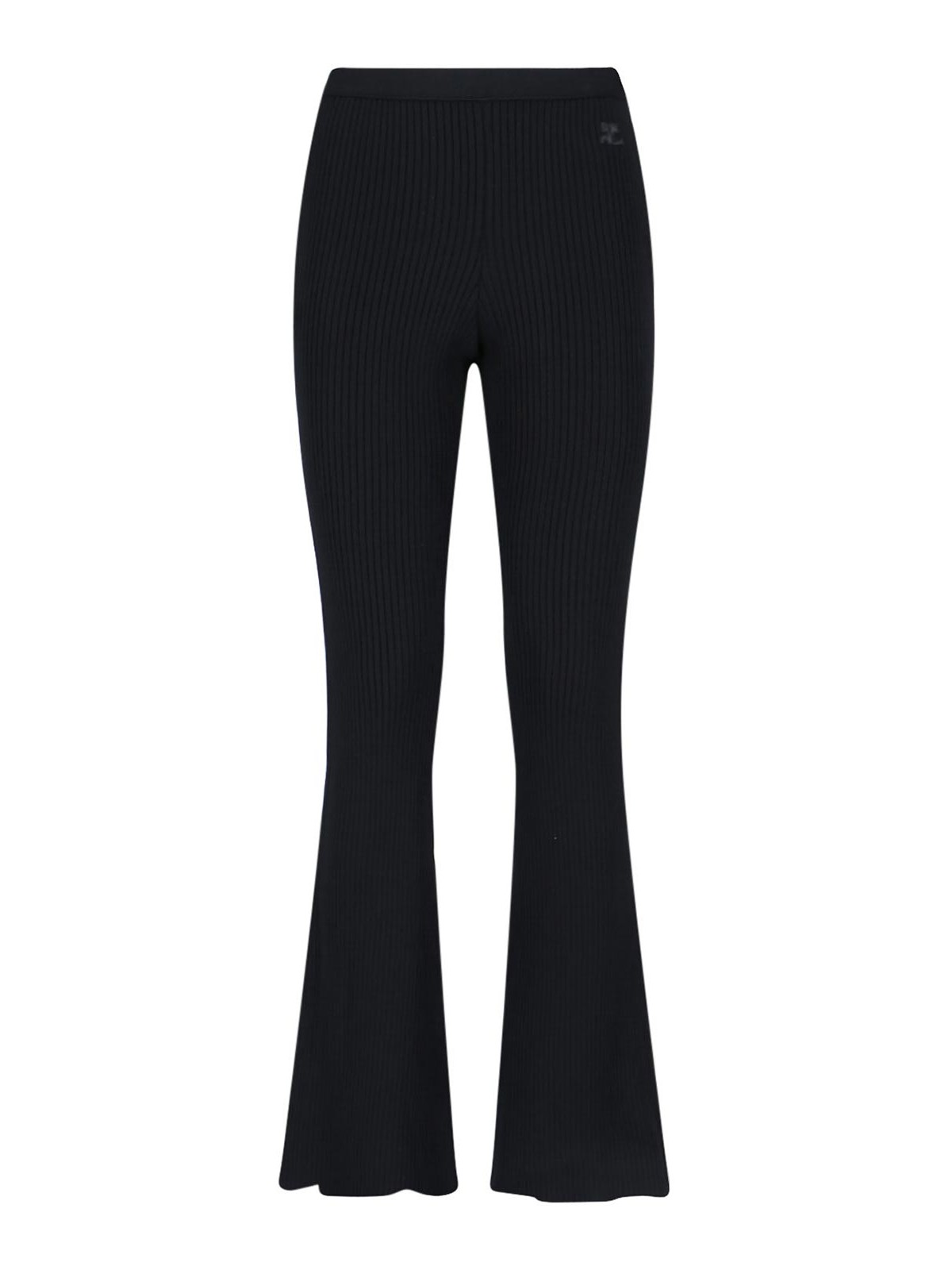 Shop Courrèges Flared Trousers In Negro