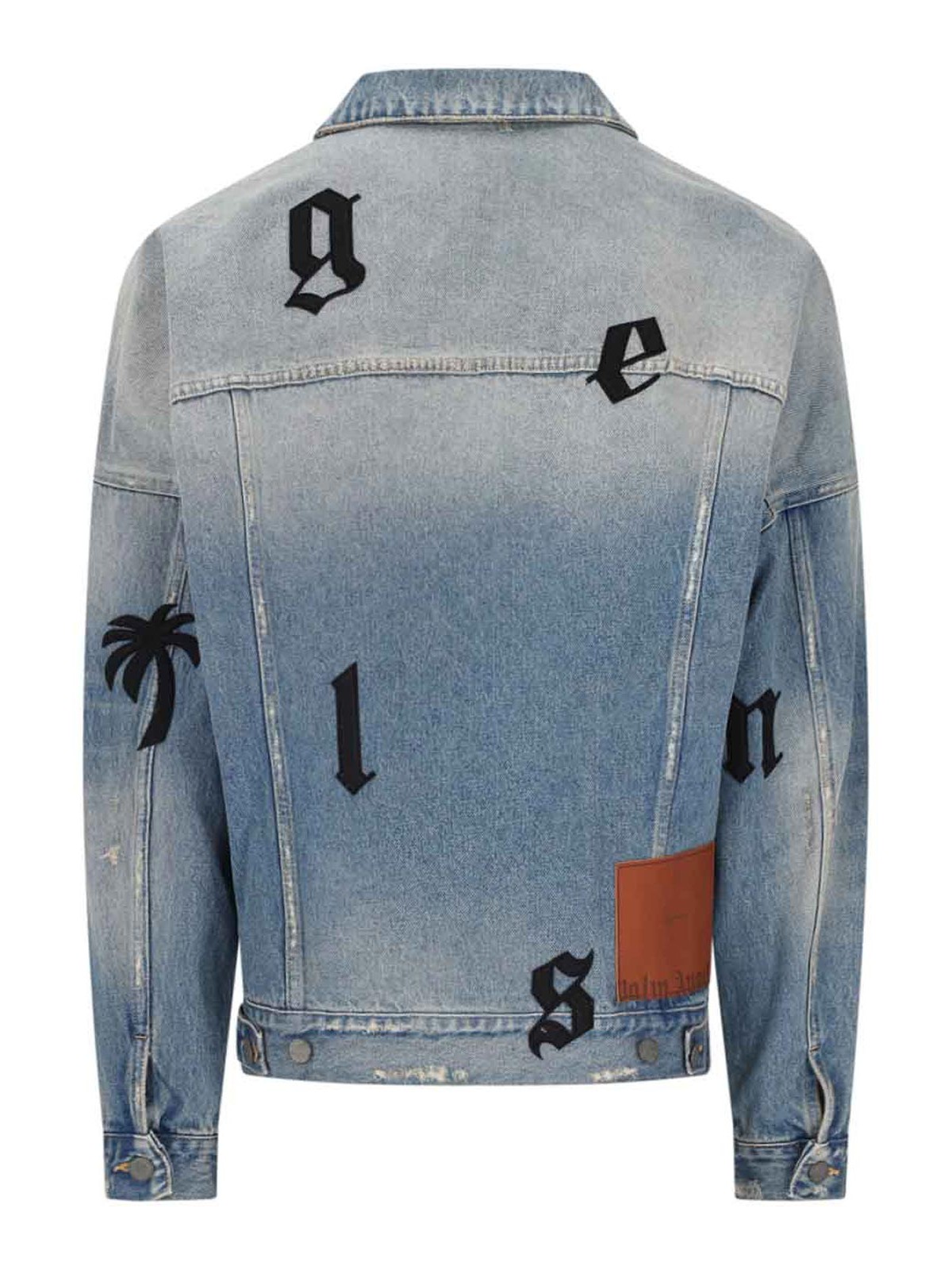Off-white Stonewashed Printed Denim Jacket In Blue | ModeSens
