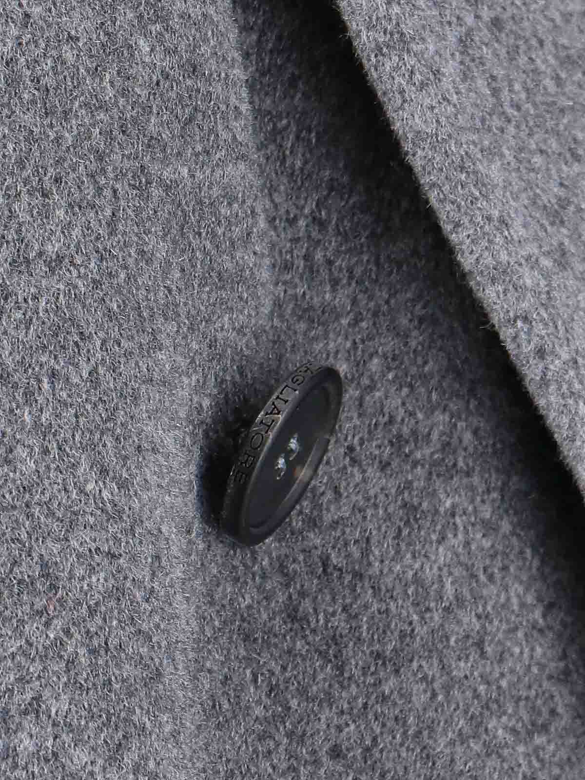 Shop Tagliatore Double-breasted Coat In Gris
