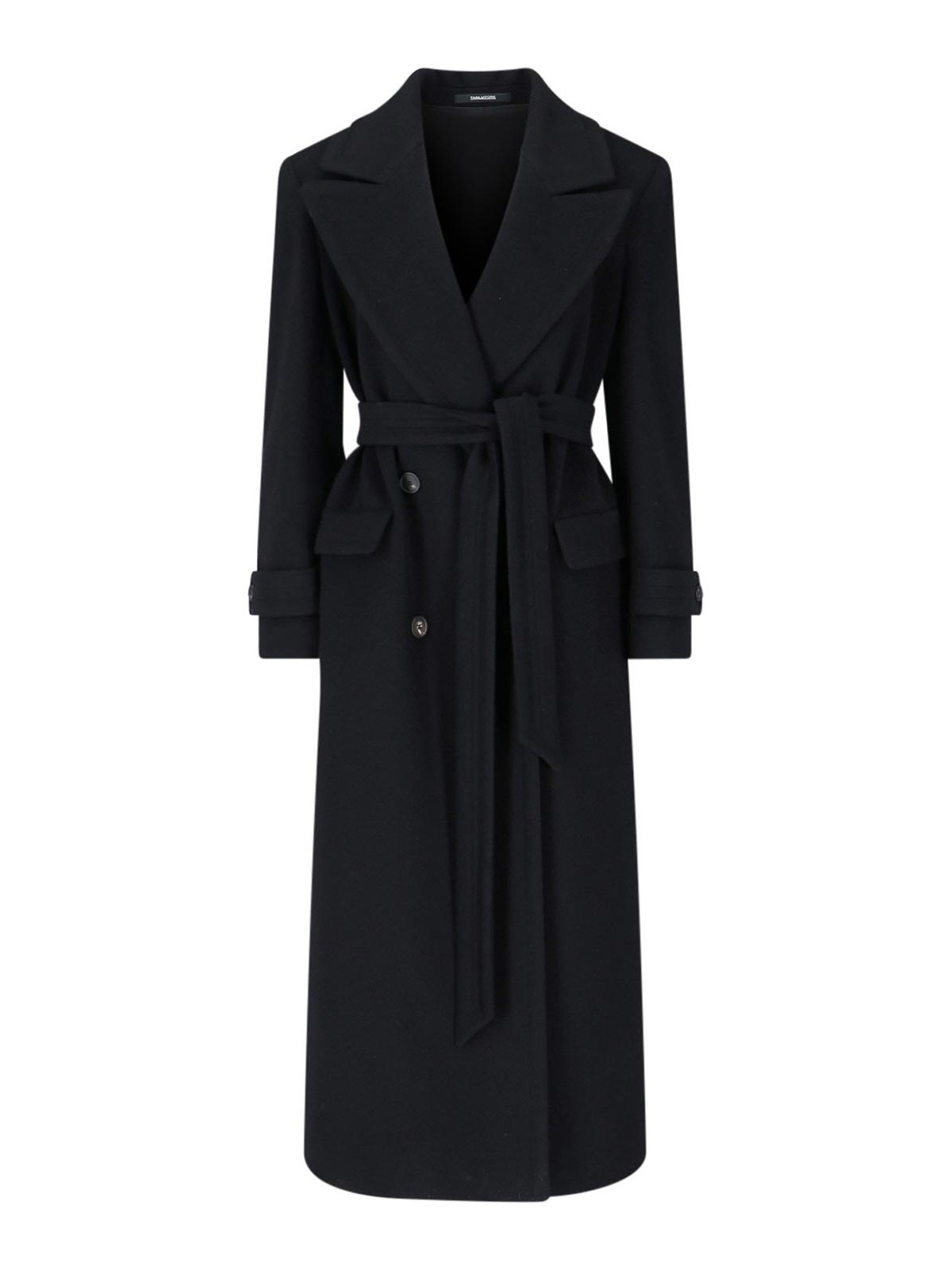 Tagliatore Molly Belted Waist Wool Coat In Black