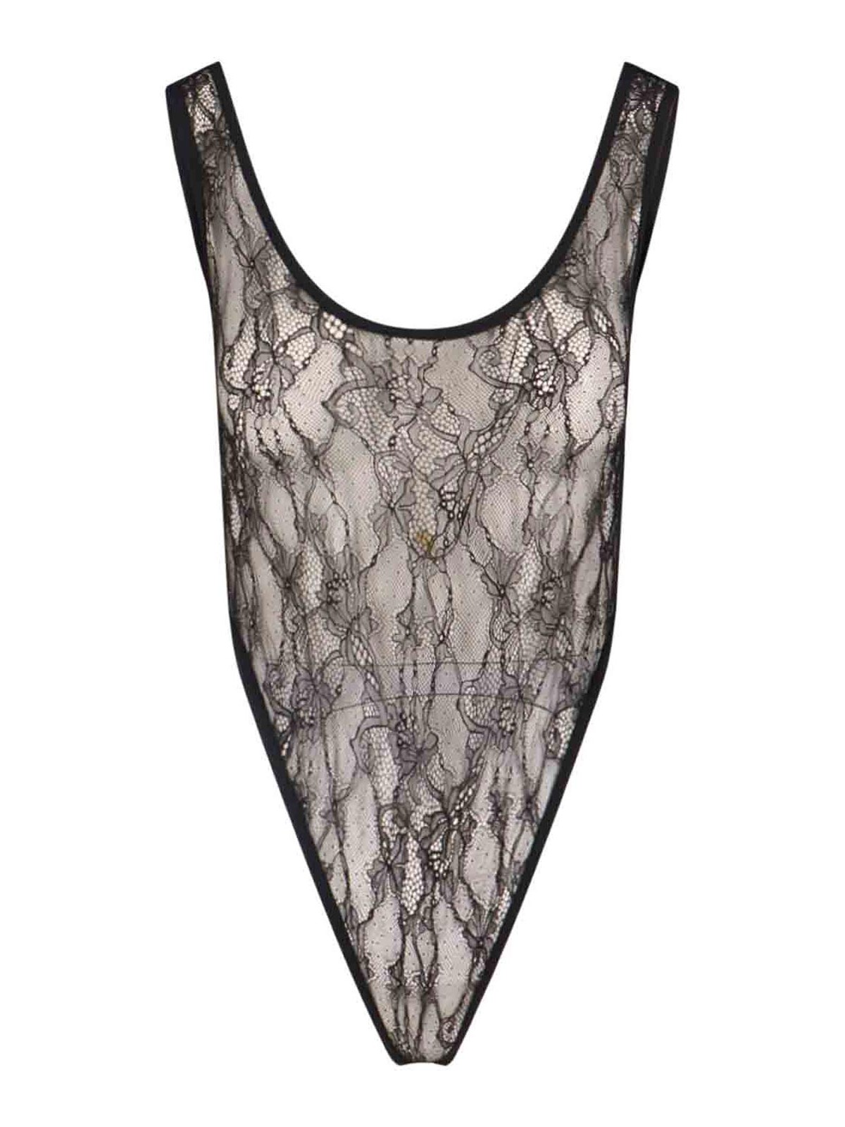 Shop Adriana Hot Couture Lace Bodysuit In Black