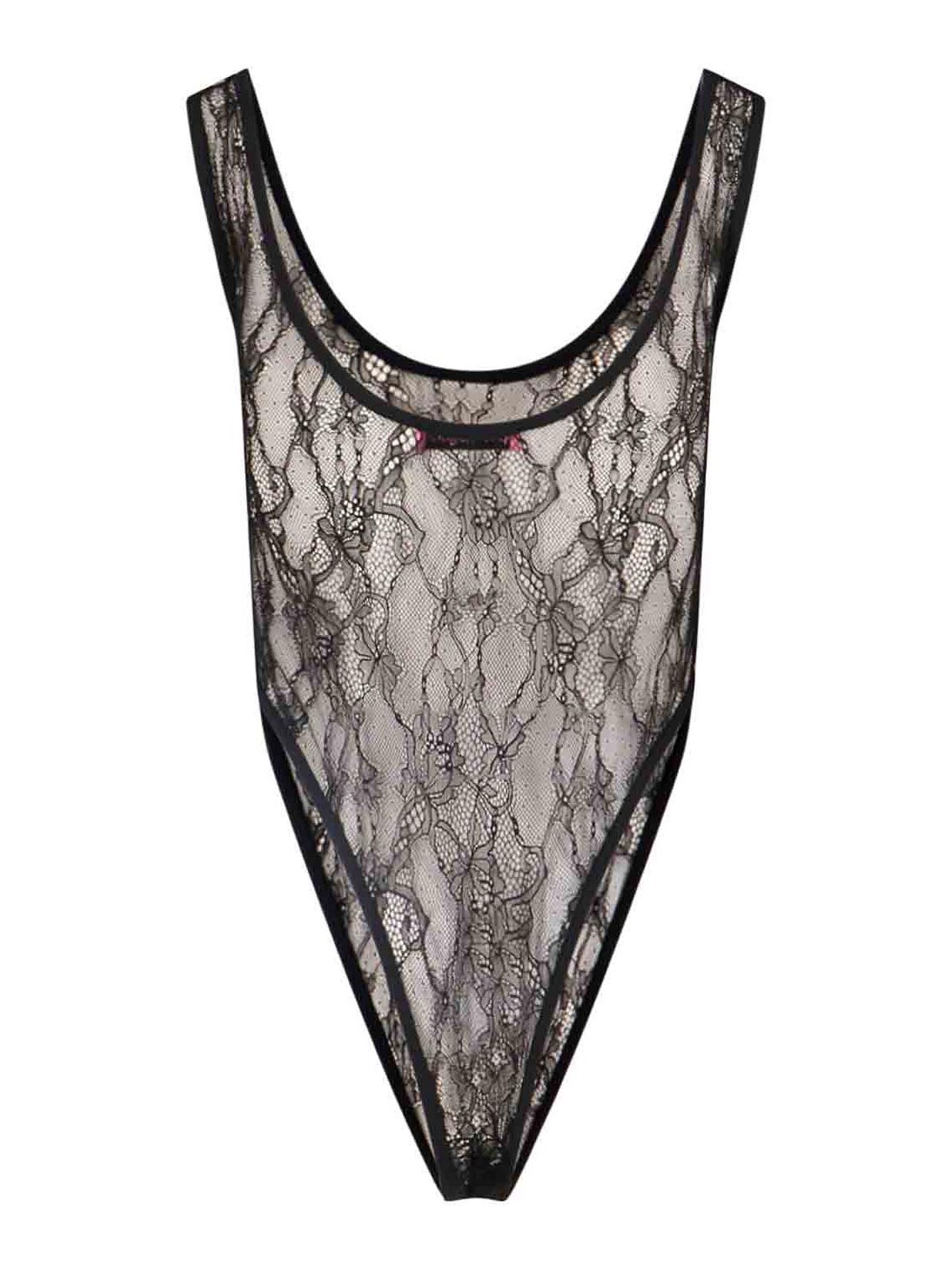 Shop Adriana Hot Couture Lace Bodysuit In Black