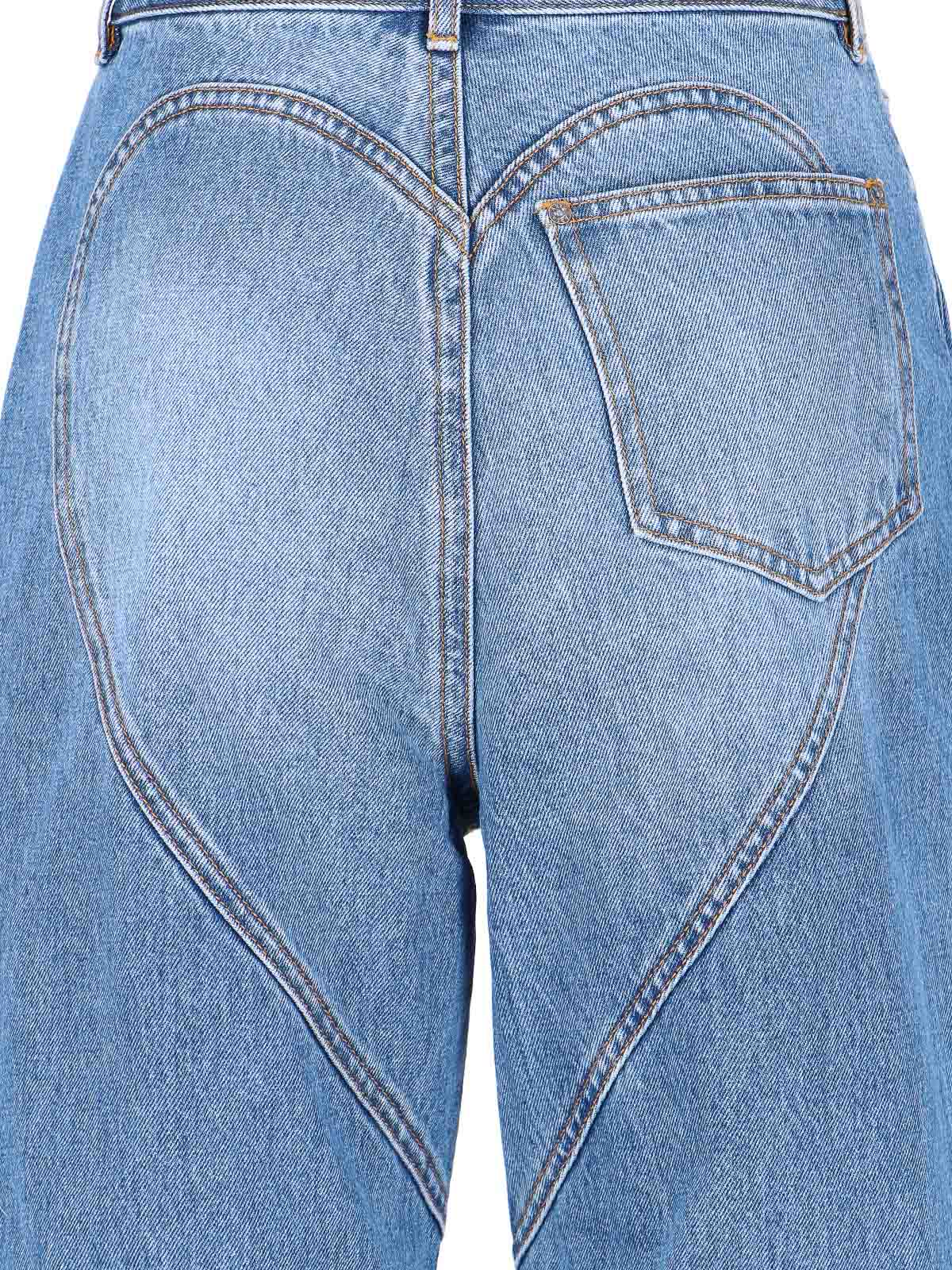 Shop Area Crystal Detail Jeans In Blue