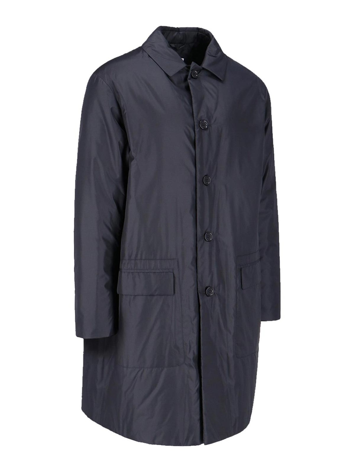 Shop Aspesi Long Padded Coat In Negro