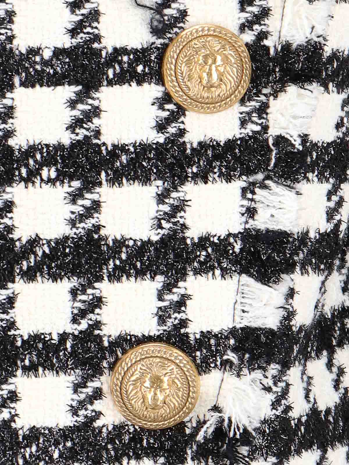 Shop Balmain Tweed Jacket In Negro