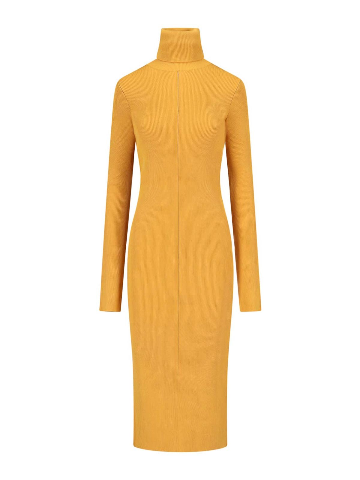 Marni Ribbed-knit Turtleneck Dress In Amarillo