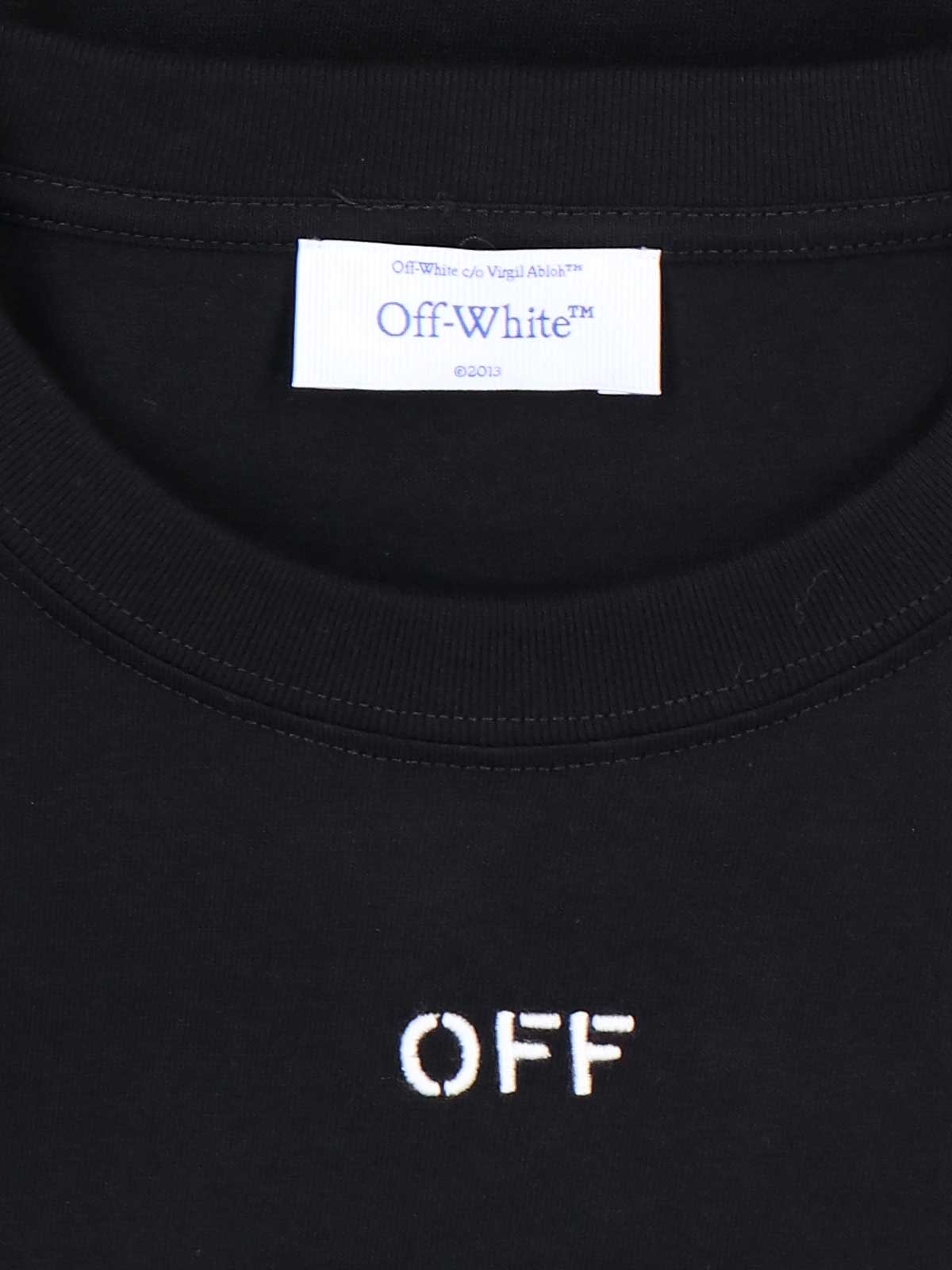 Shop Off-white Back Embroidery T-shirt In Black