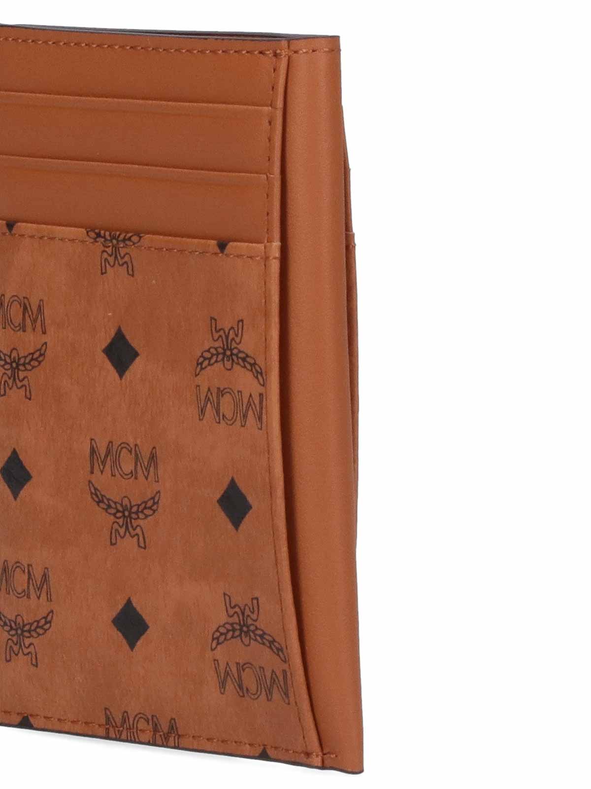 Shop Mcm Mini Card Holder In Brown