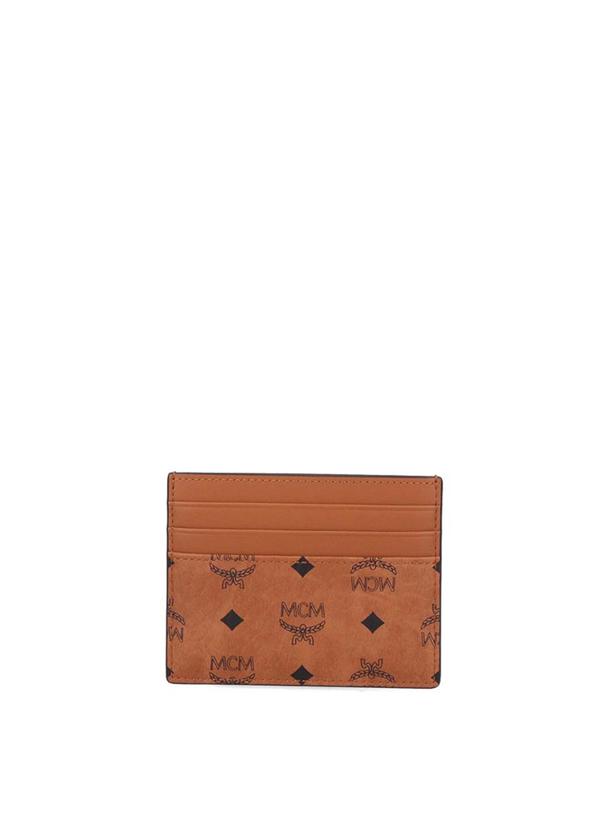 Mcm Card Holder With Money Clip Detail In Brown