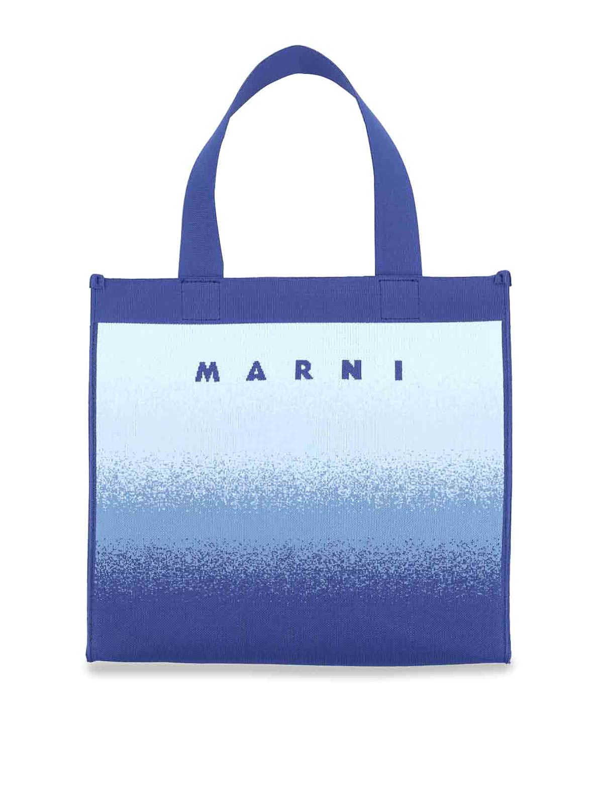 Marni Logo Tote Bag In Blue