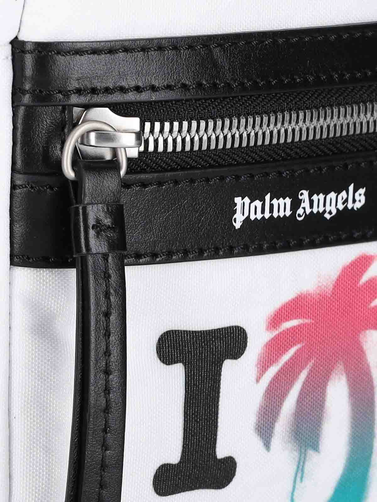 PALM ANGELS ロコフリントトトハック PMNA067S23FAB001 0384 Palm Angels Logo shoulder bag - White - Men
