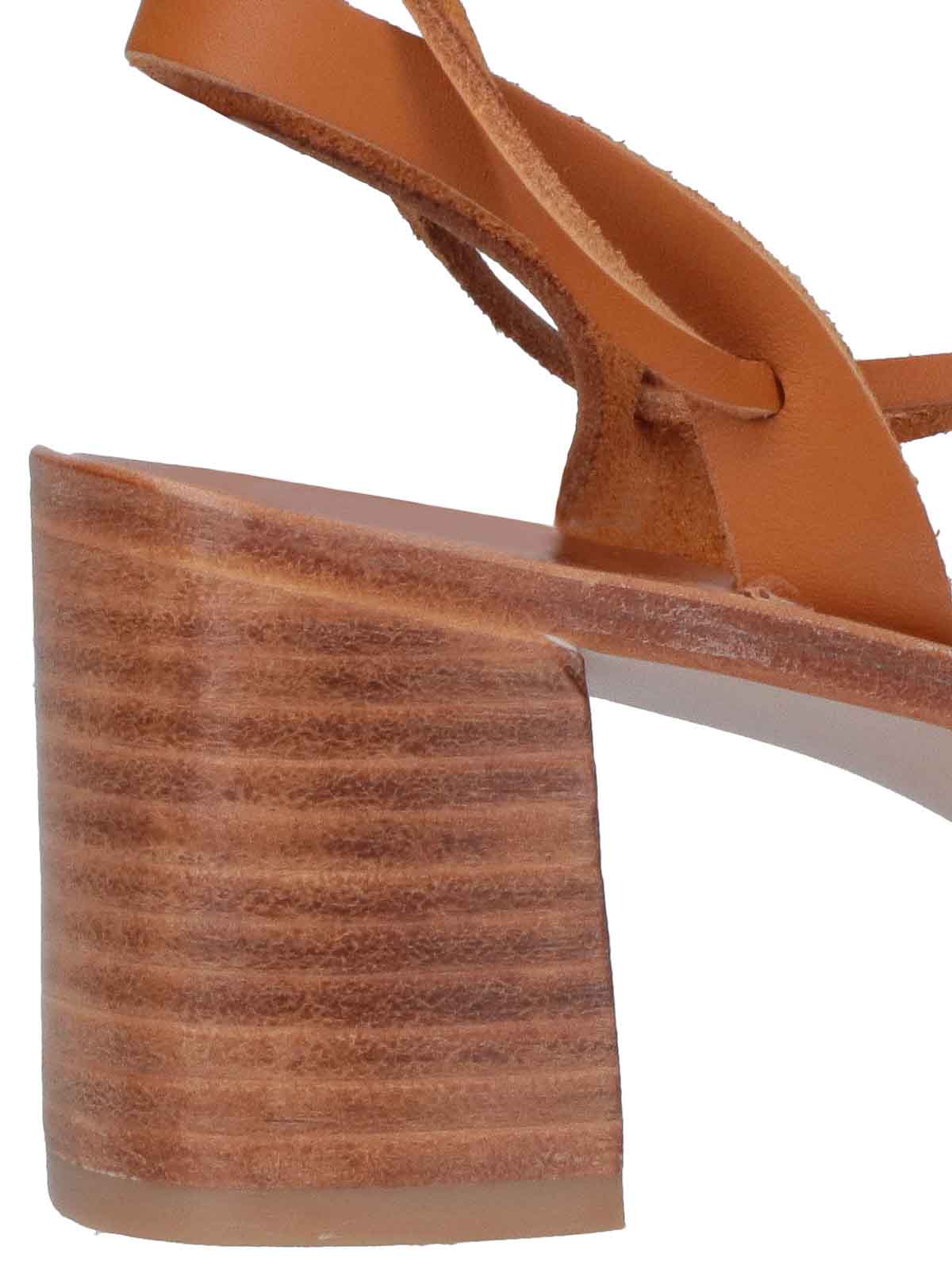 Shop Kjacques Ankle Strap Sandals In Brown