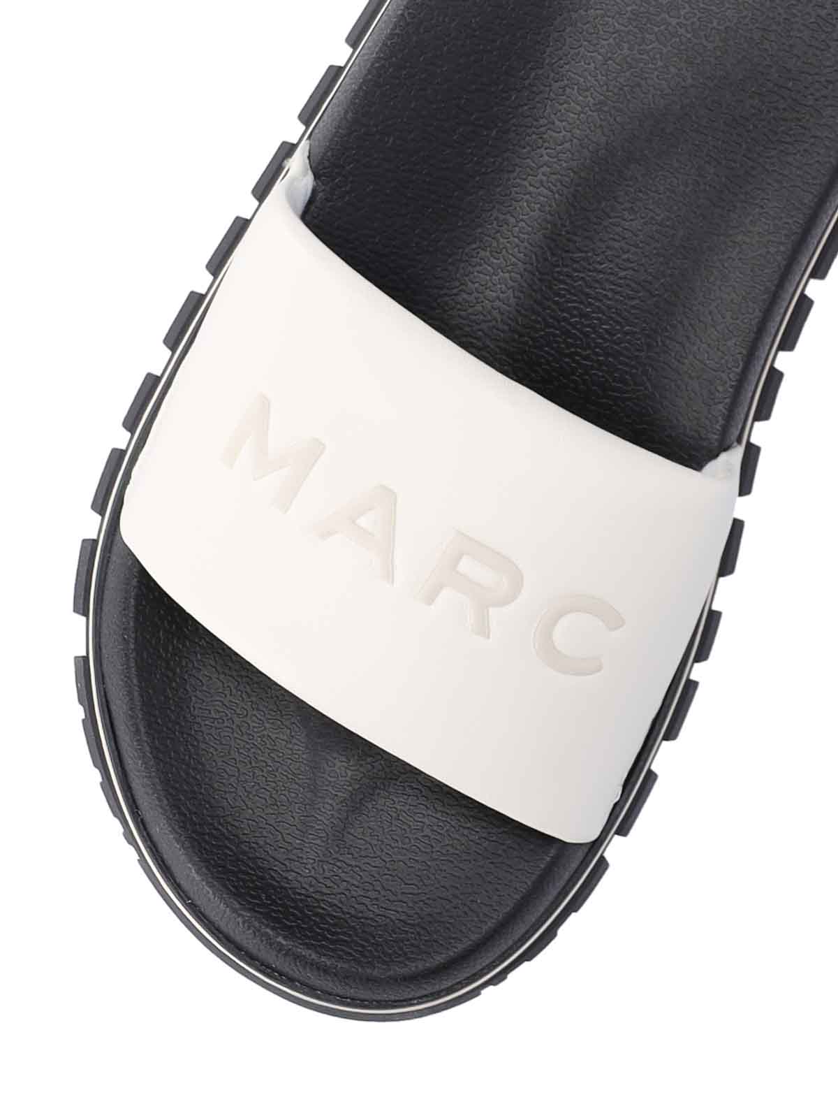 Shop Marc Jacobs Sliders Sandals In White
