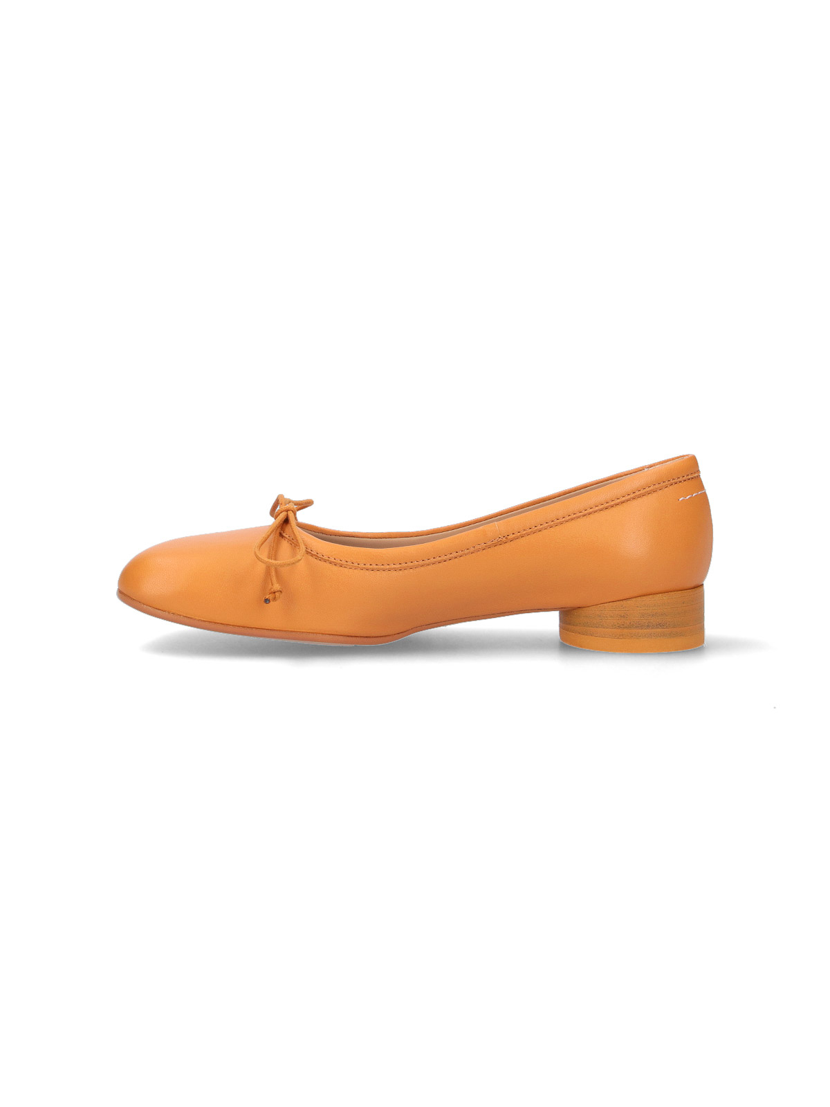 Shop Mm6 Maison Margiela Anatomical Ballet Flats In Orange