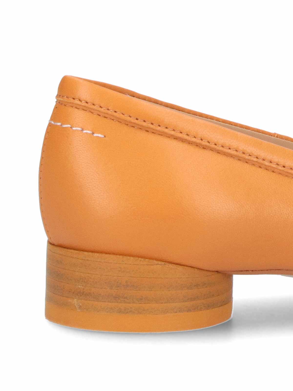 Shop Mm6 Maison Margiela Anatomical Ballet Flats In Orange