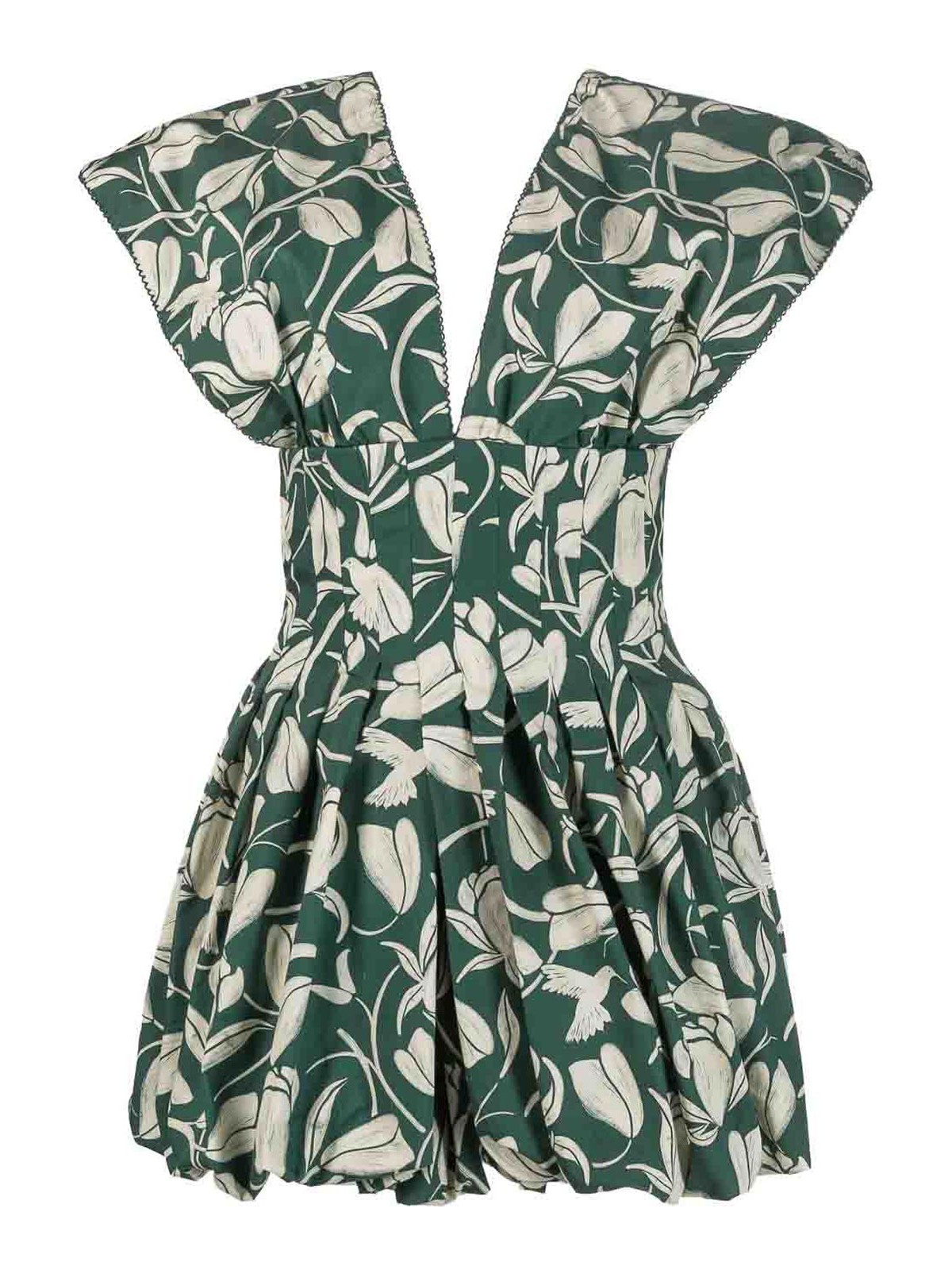 Agua by Agua Bendita Printed cotton short dress|12055GREEN