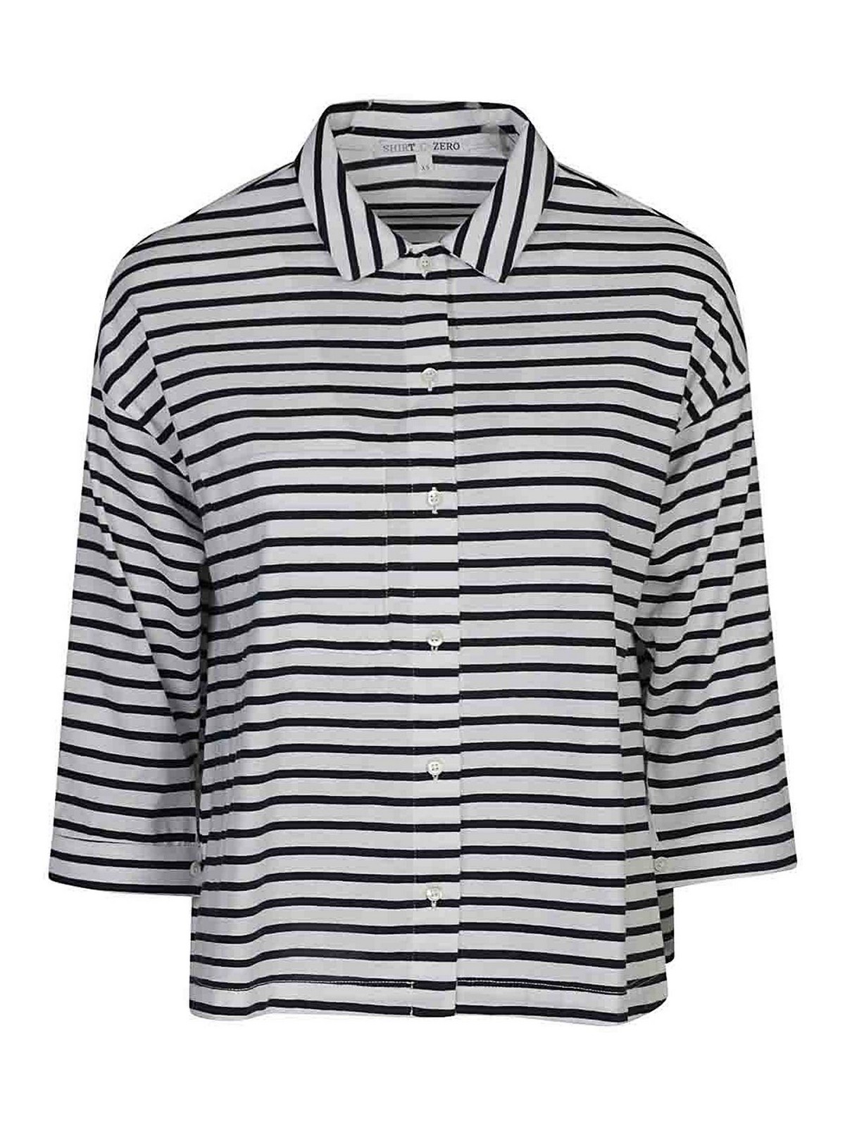 Shop Shirt C-zero Striped Shirt In Blue