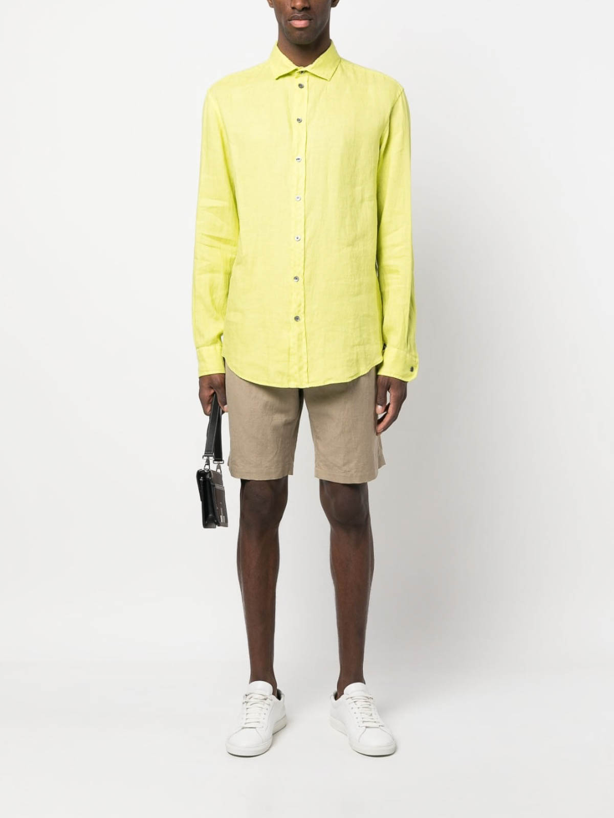 Shop Emporio Armani Linen Shirt In Green