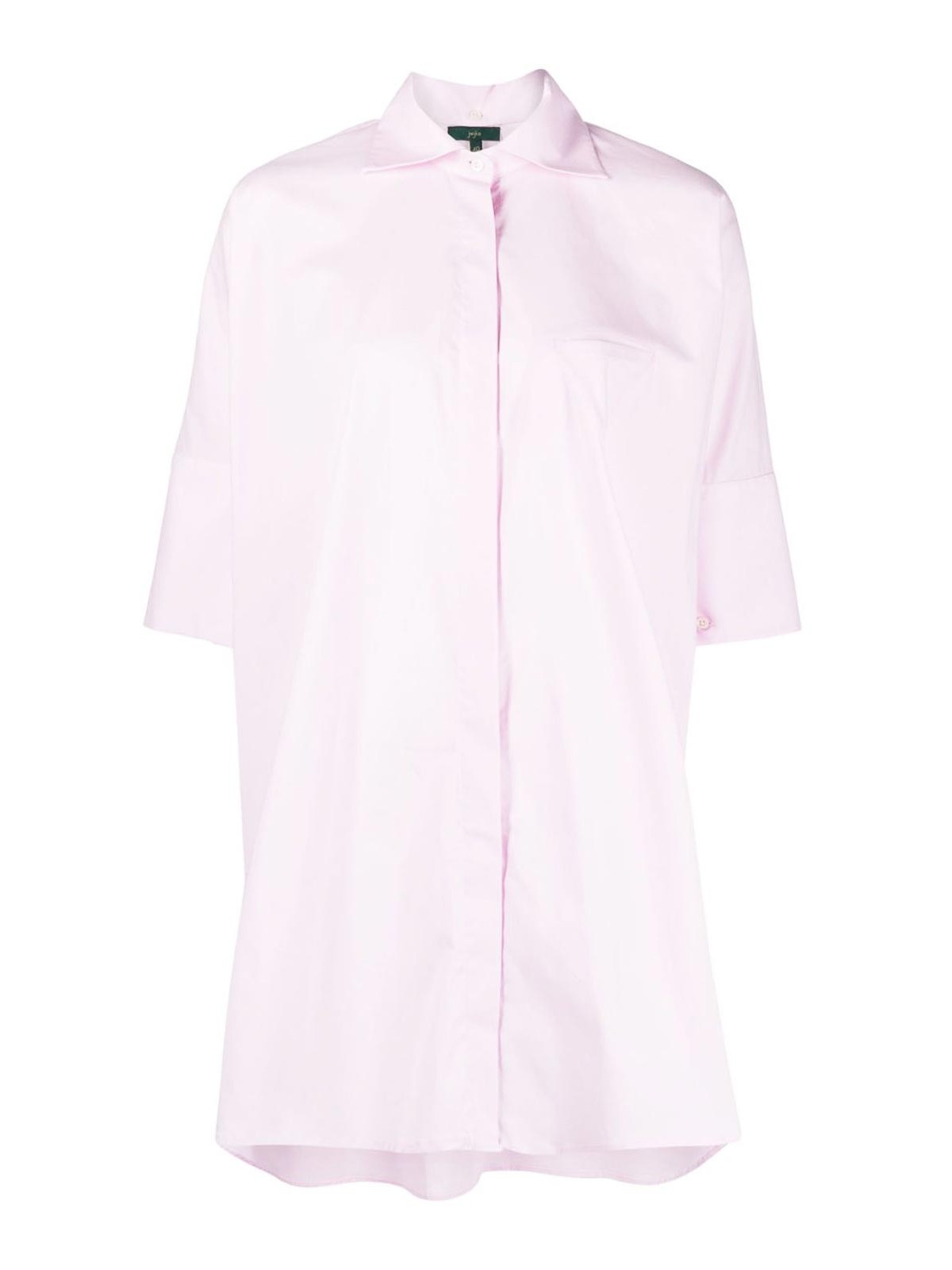 Shop Jejia Cotton Short Sleeve Shirt In Nude & Neutrals