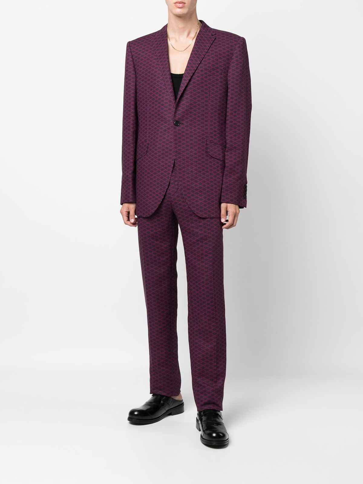 Ozwald Boateng Single-breasted linen suit - Purple|549LINEN750