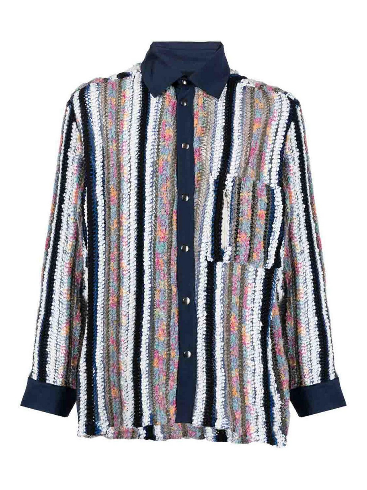 Vitelli Linen Blend Cotton Shirt In Multicolor