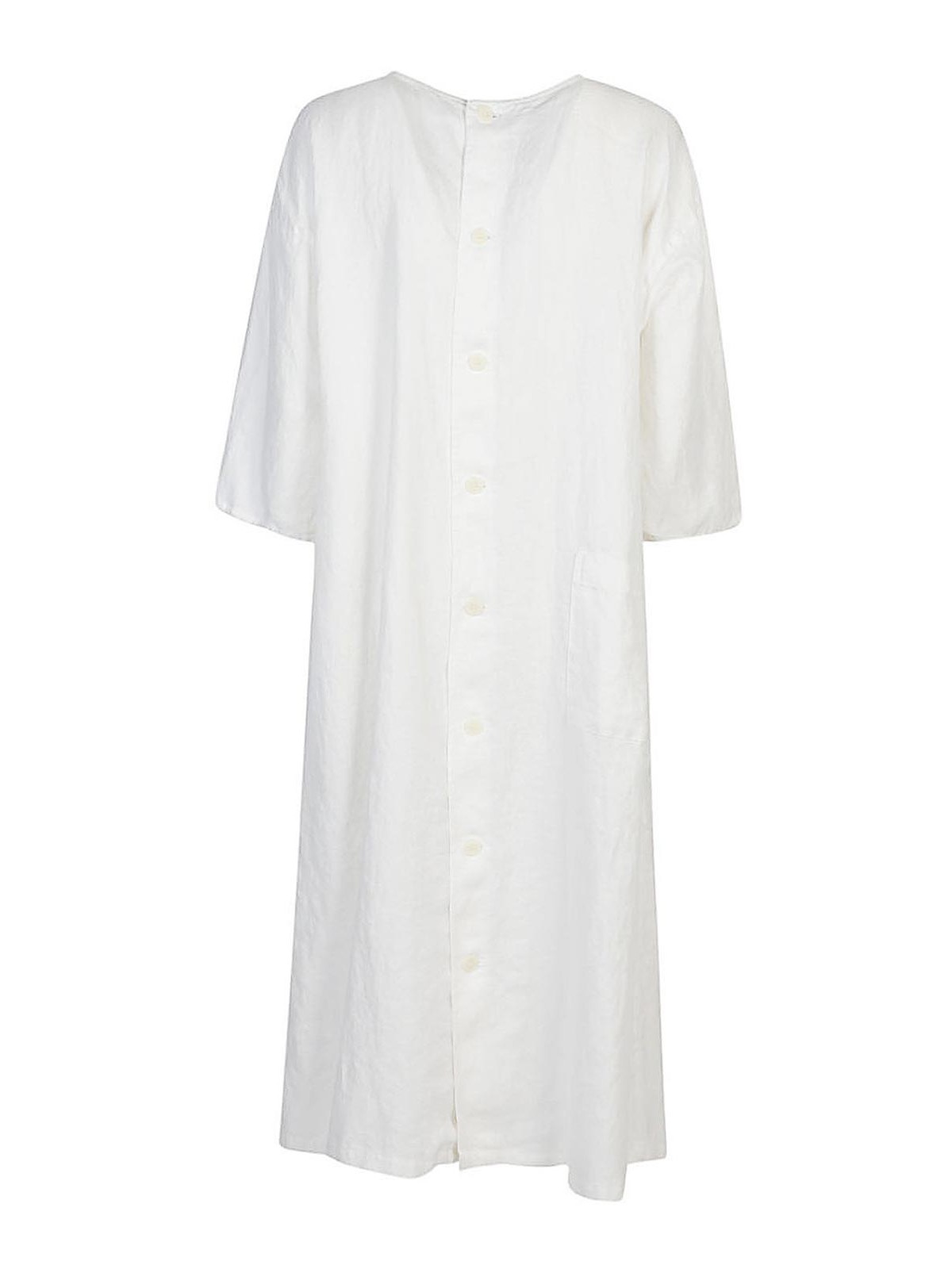 Shop Sarahwear Linen Shirt Dress In White