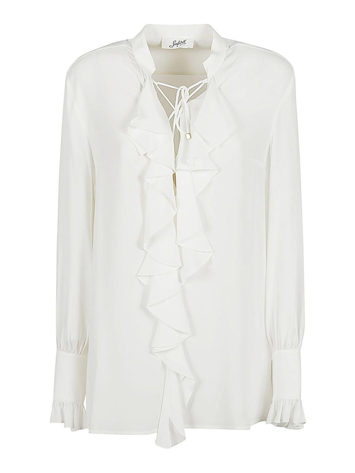 Seafarer Milly Ruched Shirt In White