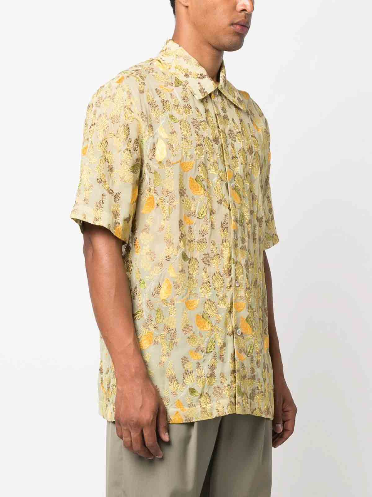 Shop Séfr Noam Printed Shirt In Yellow