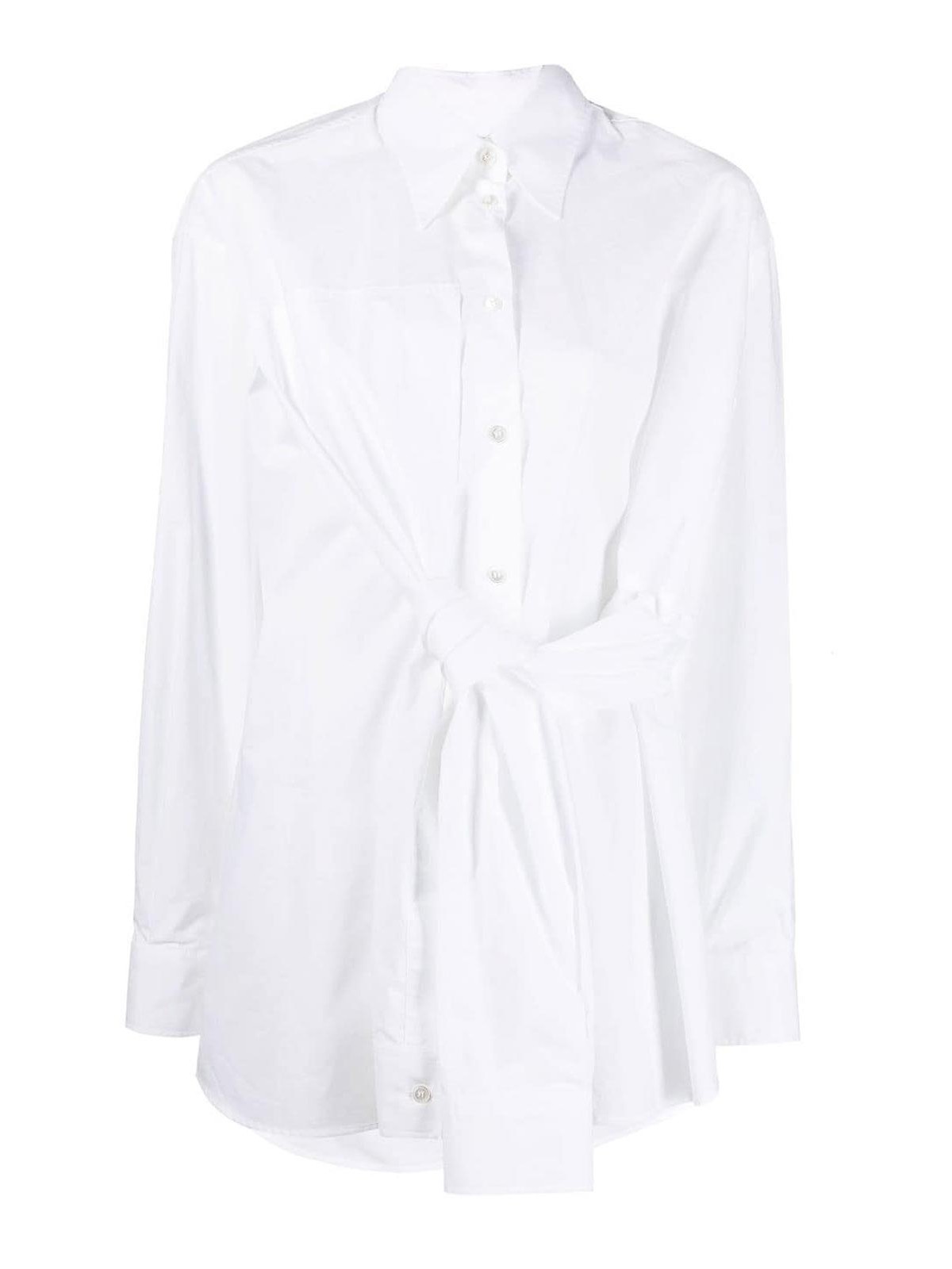 Shop Mm6 Maison Margiela Cotton Shirt In Blanco