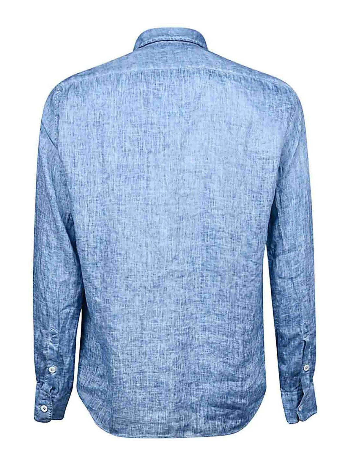 Shop Original Vintage Style Linen Shirt In Blue
