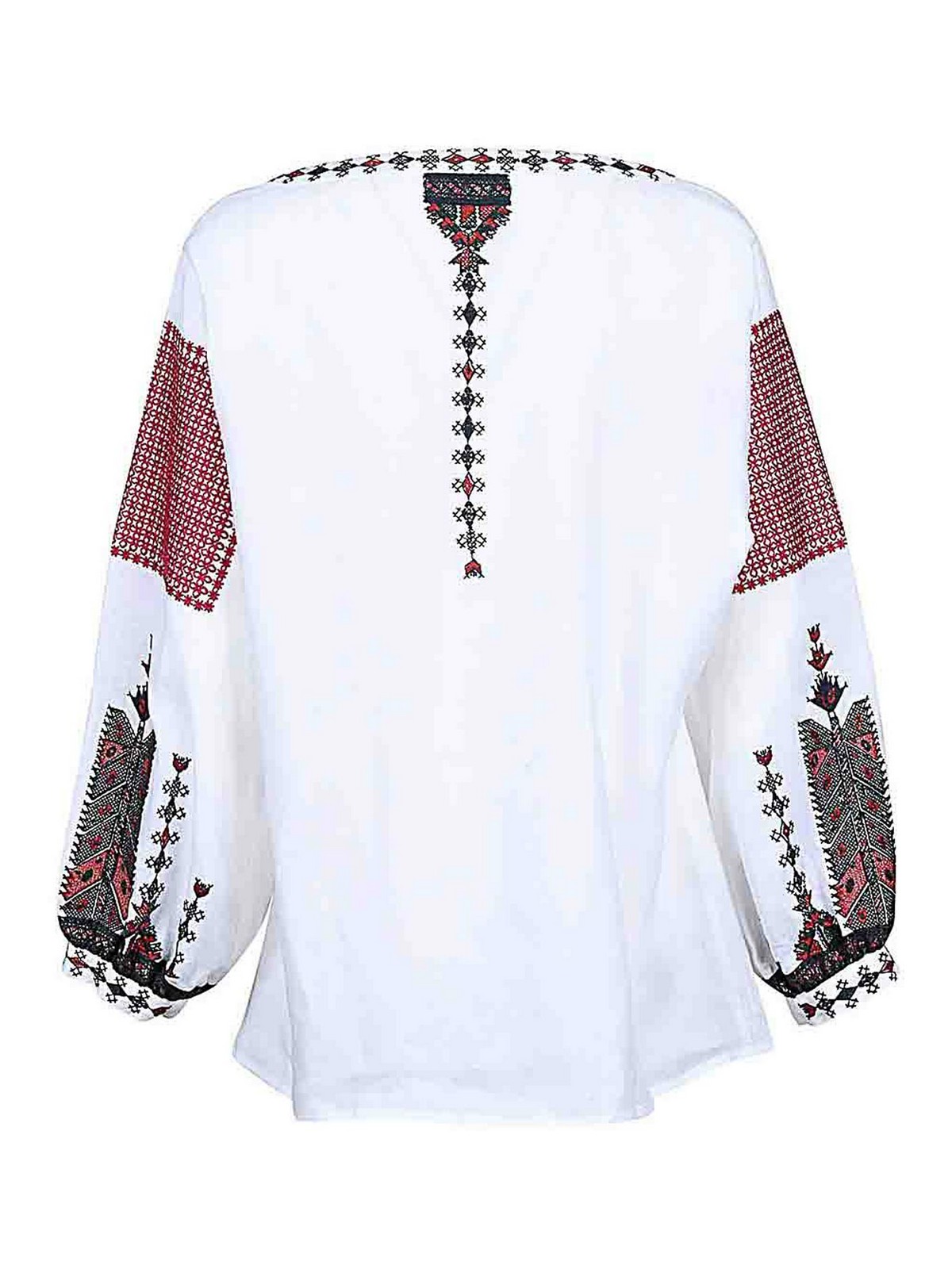 Shop Seafarer Linen Embroidered Shirt In White