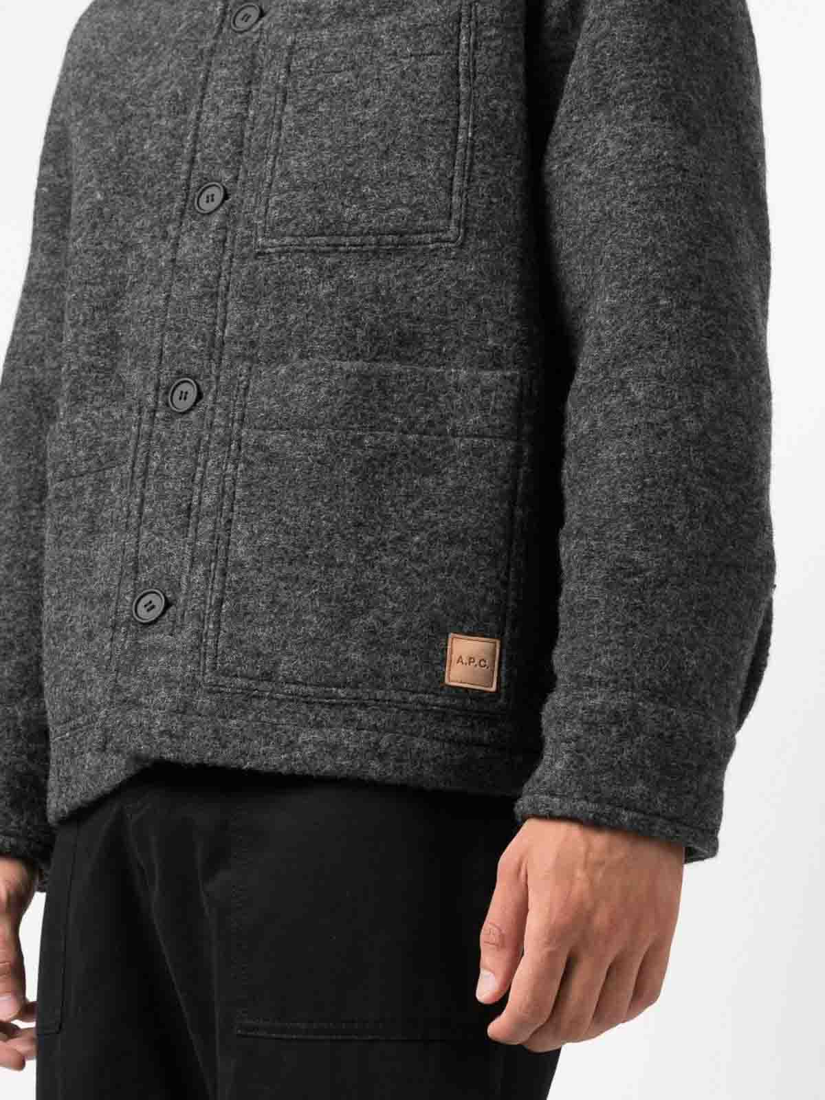 A.P.C. Emile wool jacket - Grey - Men|WVBCAH02713PLA | thebs.com