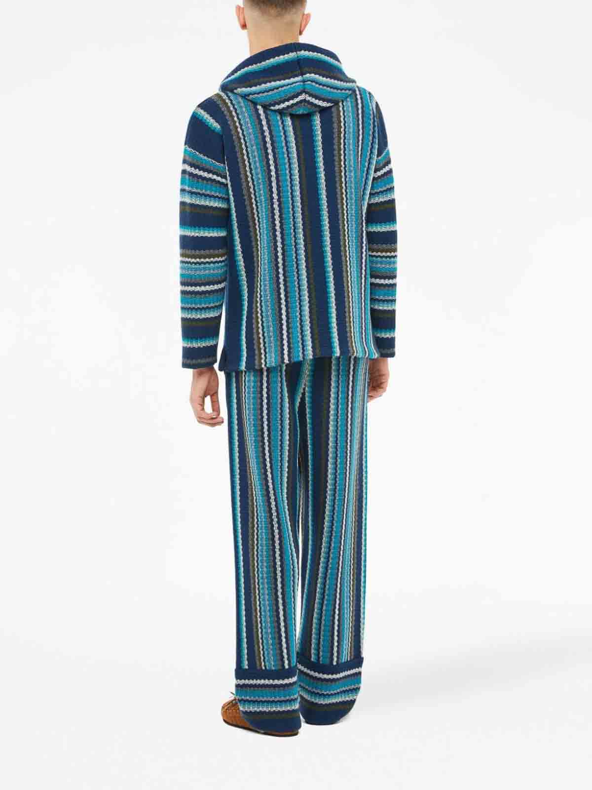 Shop Alanui Striped Hoodie In Azul
