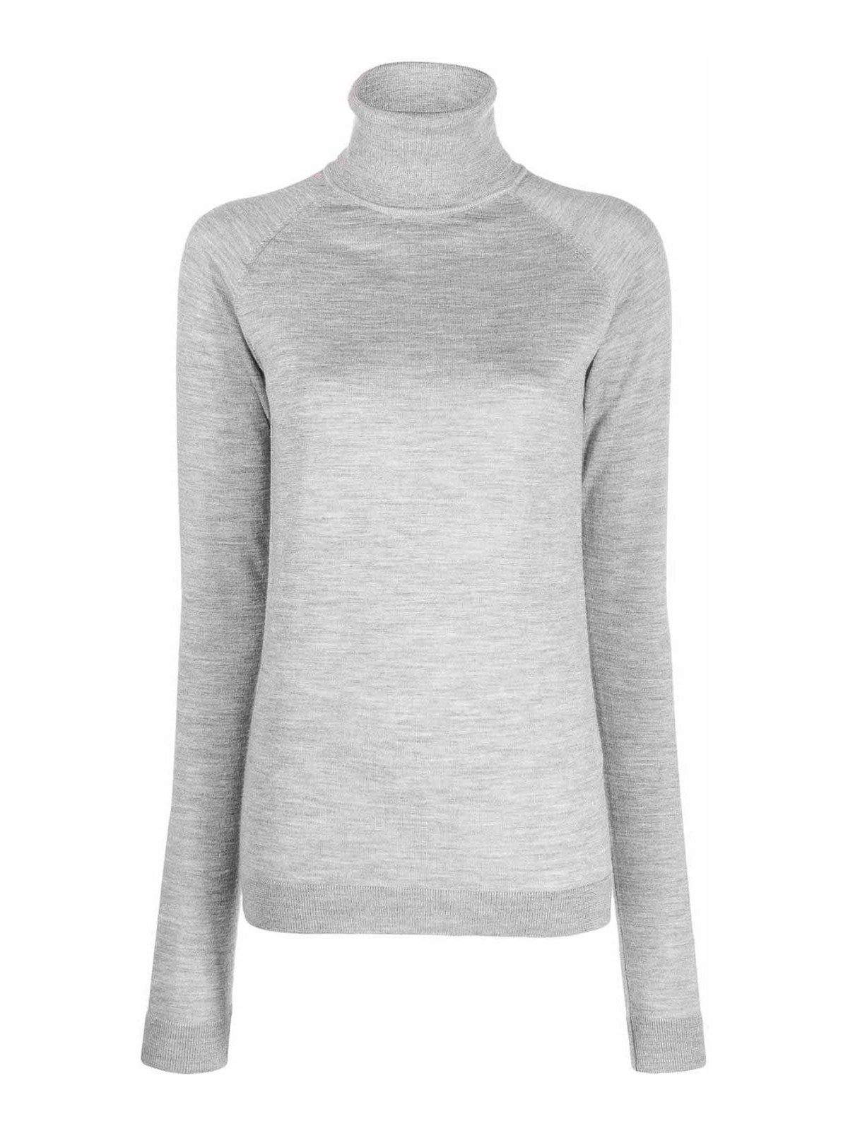 Shop Armarium Wool And Cashmere Blend High Neck Sweater In Grey