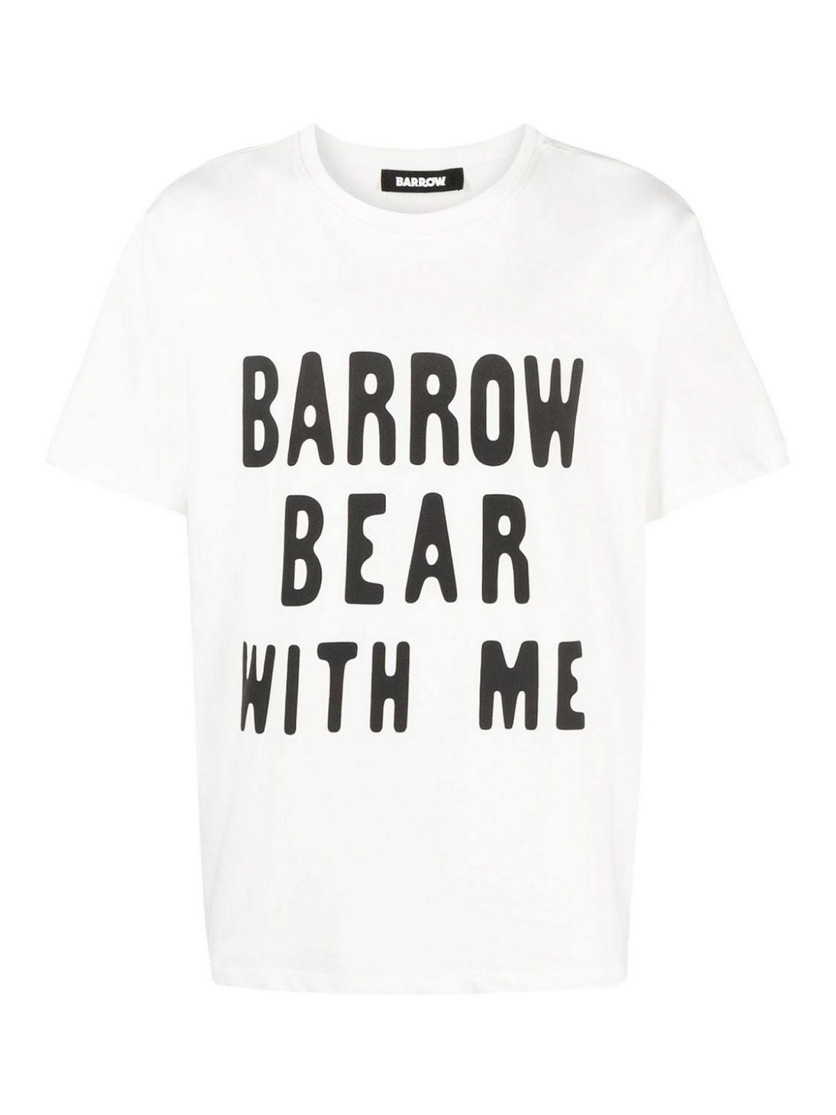 Shop Barrow Bear Cotton T-shirt In White