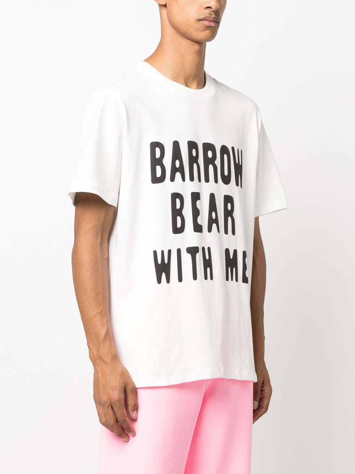 Shop Barrow Bear Cotton T-shirt In White
