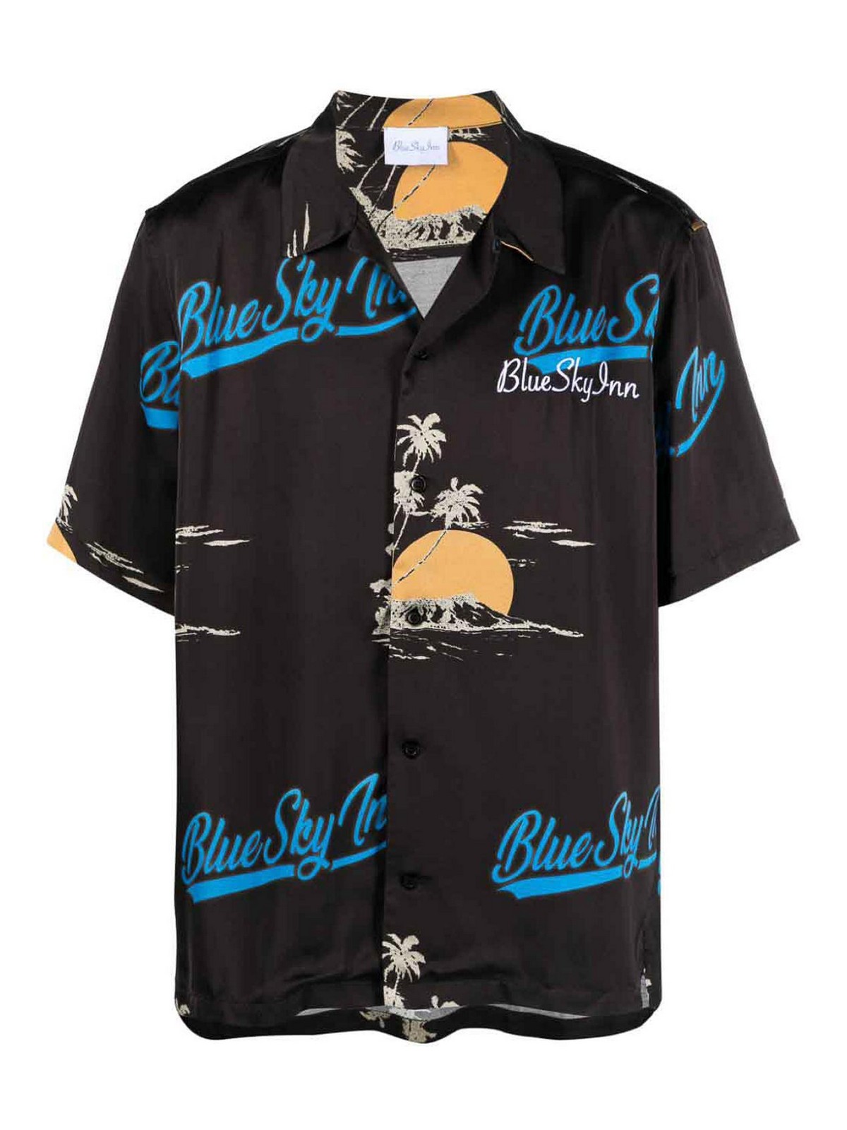 Shop Blue Sky Inn Logo Viscose Shirt In Black