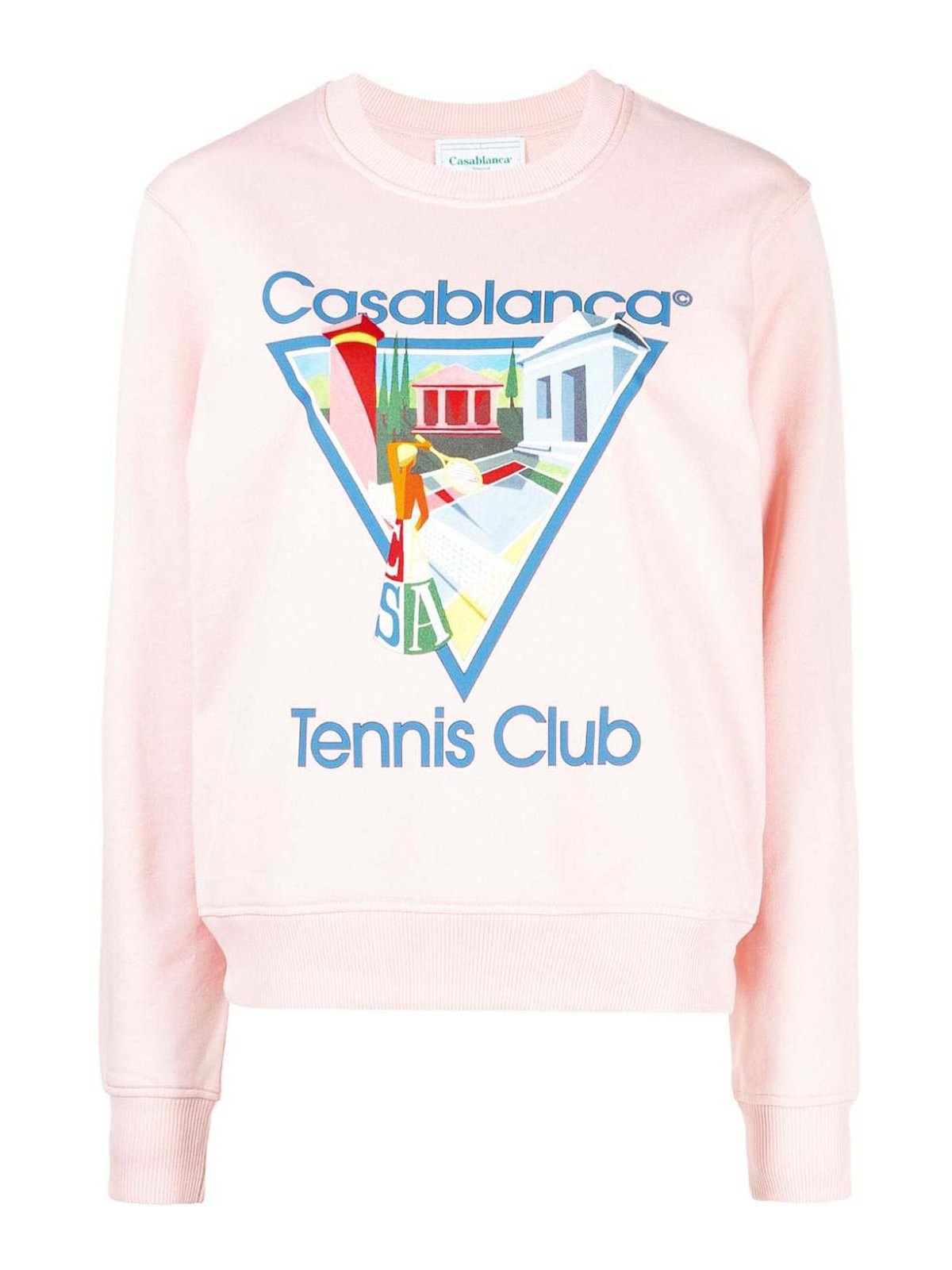 Casablanca La Joueuse Organic-cotton Sweatshirt In Nude & Neutrals