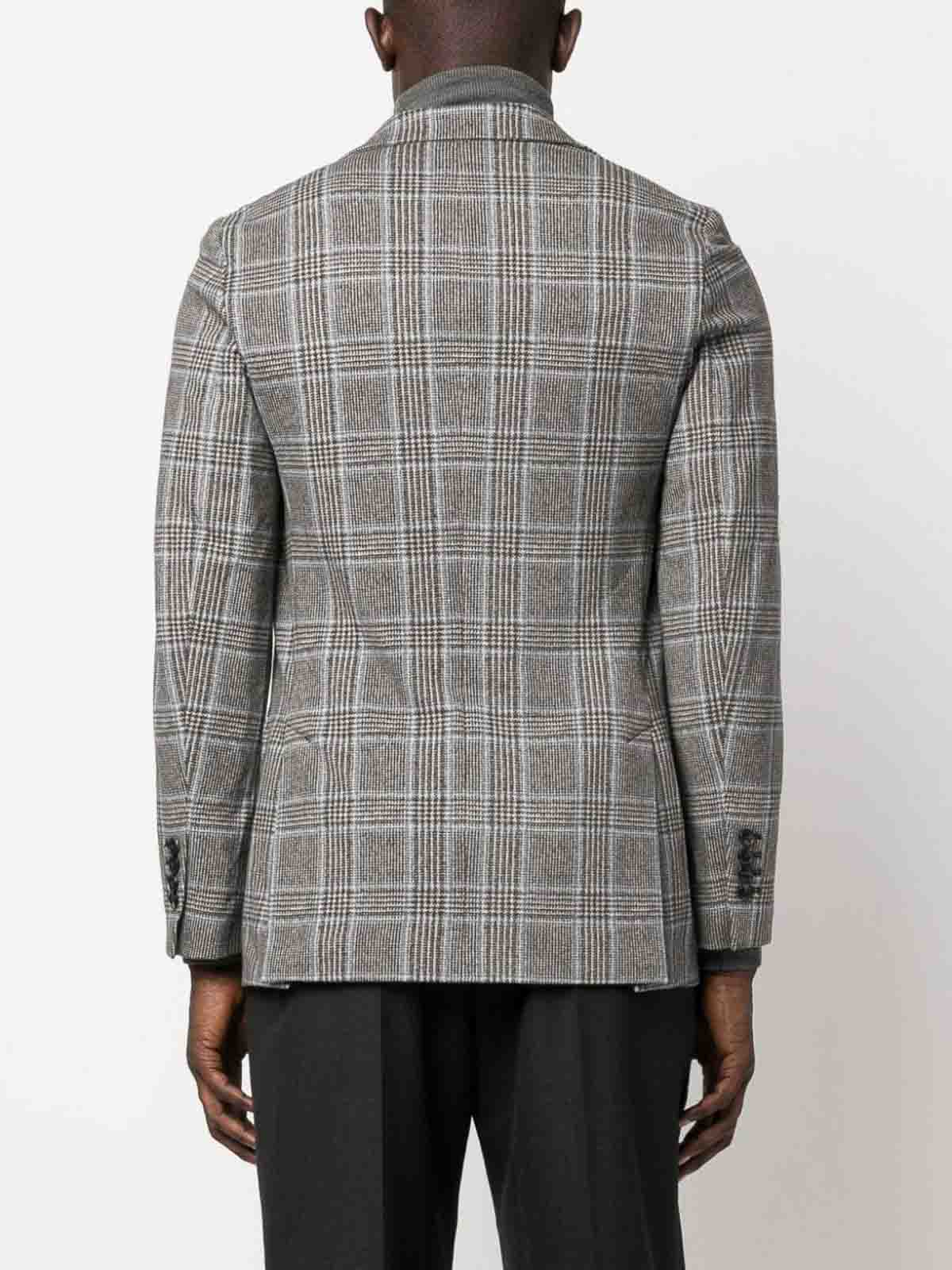 Shop Circolo 1901 Single-breasted Checked Cotton Jacket In Black