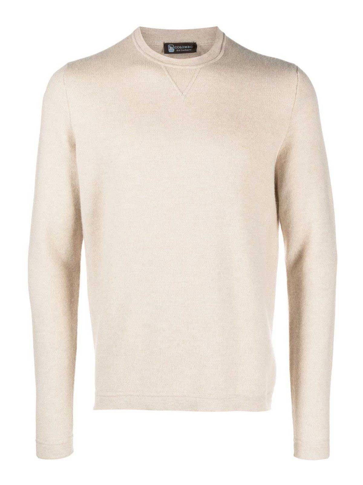 Colombo Cashmere Crewneck Sweater In Beige
