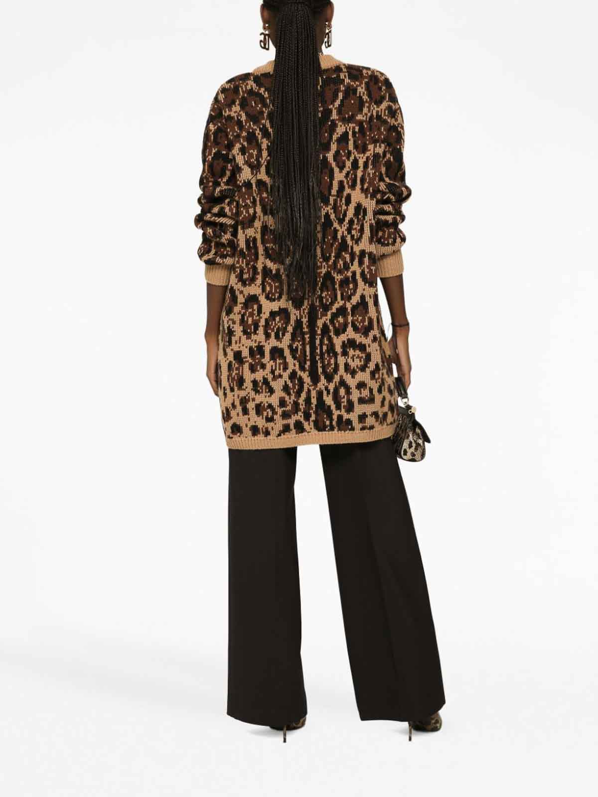 Leopard print 2024 cashmere cardigan