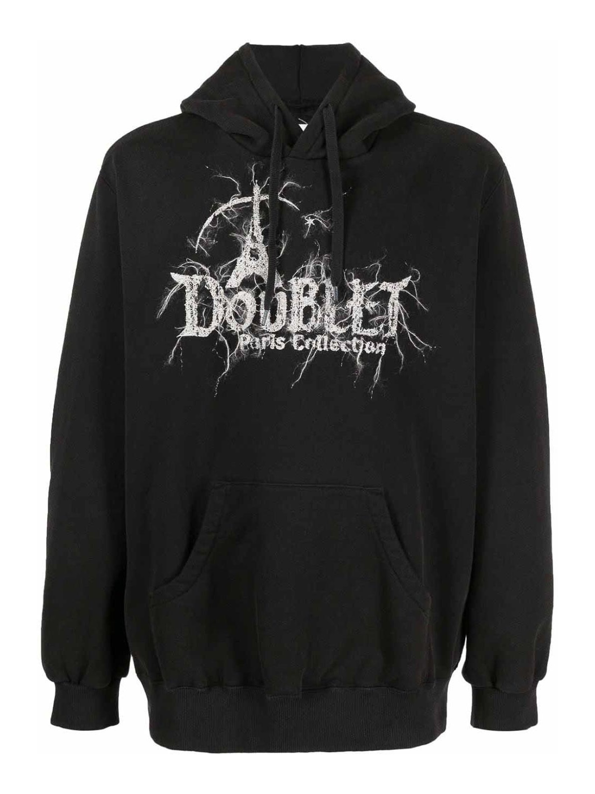 Shop Doublet Logo Cotton Hoodie In Black