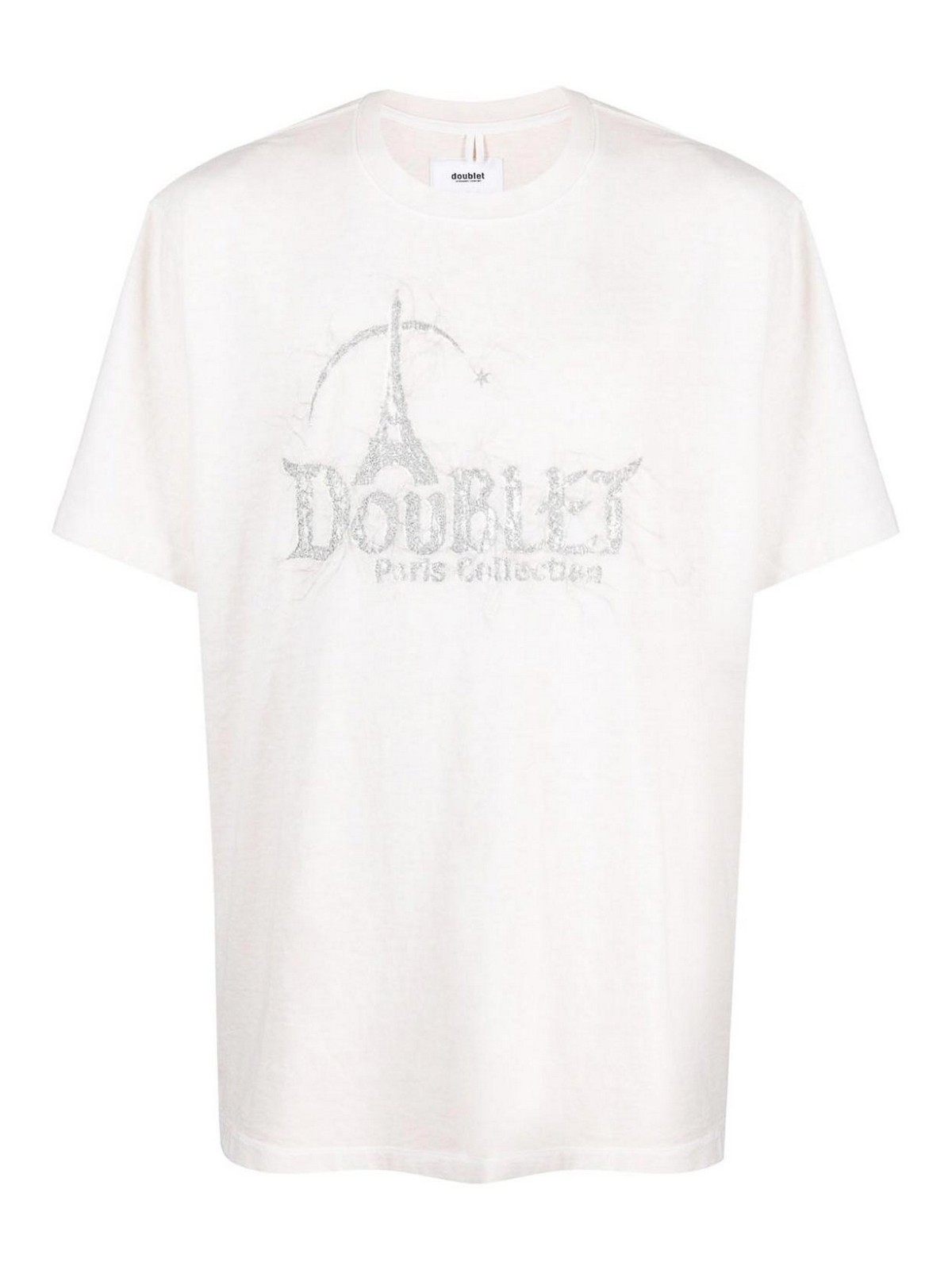 Doublet Logo cotton t-shirt - White - Men|23AW44CS288WHITE