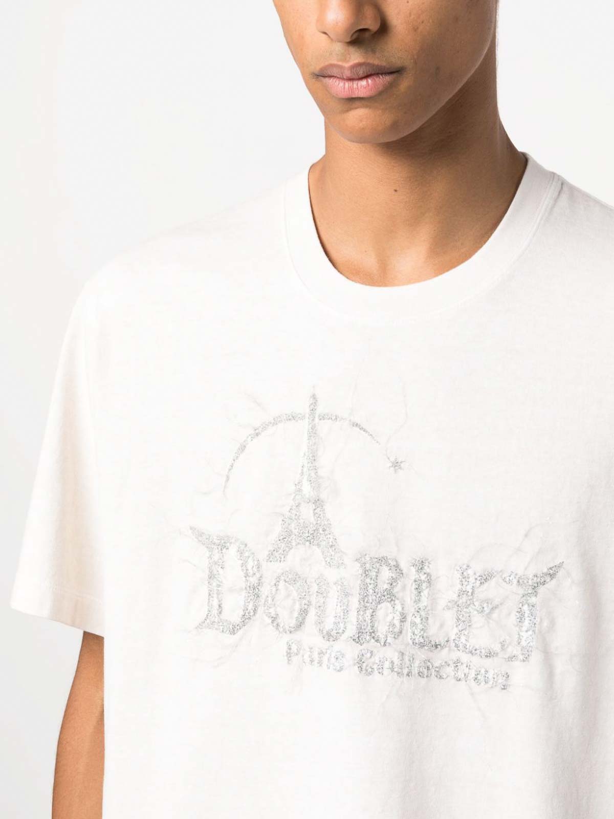 Doublet Logo cotton t-shirt - White - Men|23AW44CS288WHITE