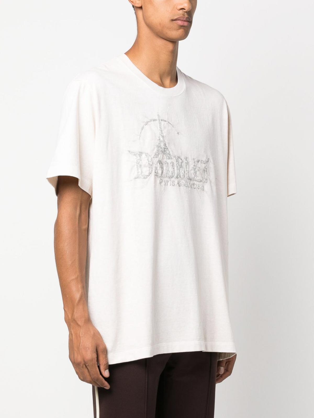 Doublet Logo cotton t-shirt - White - Men|23AW44CS288WHITE