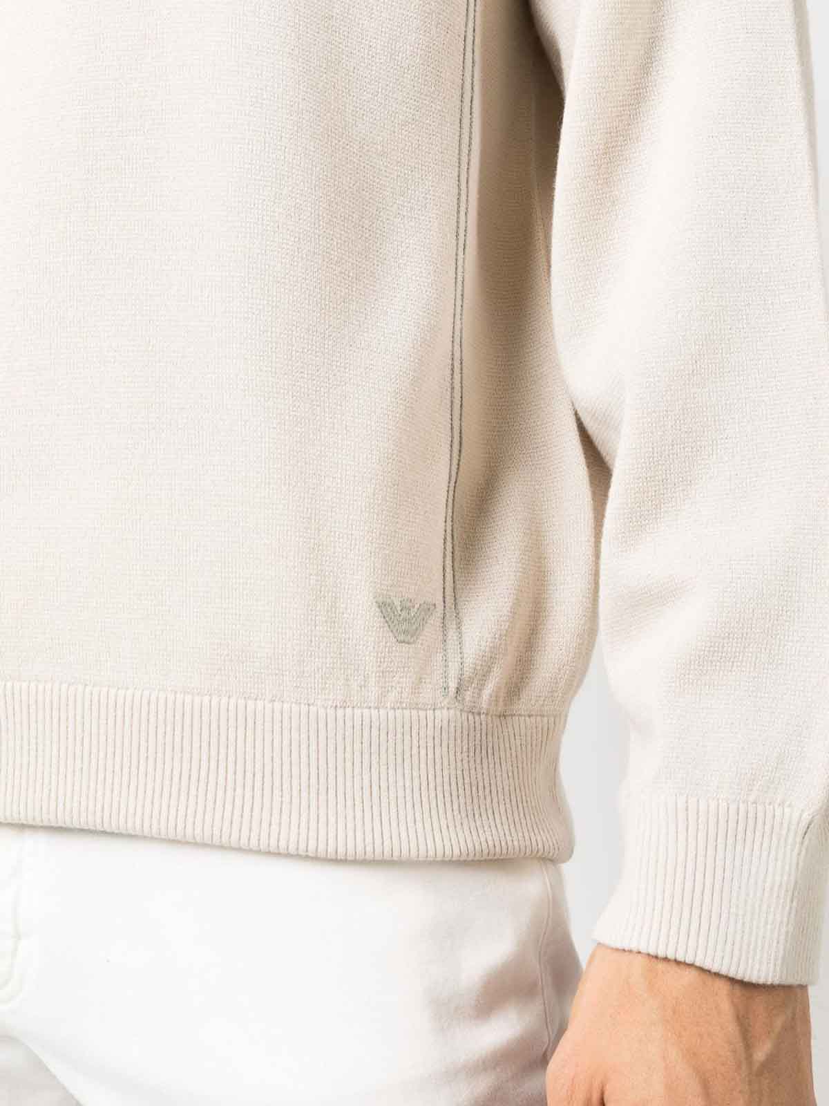 Shop Emporio Armani Logo Wool Blend Jumper In Beige