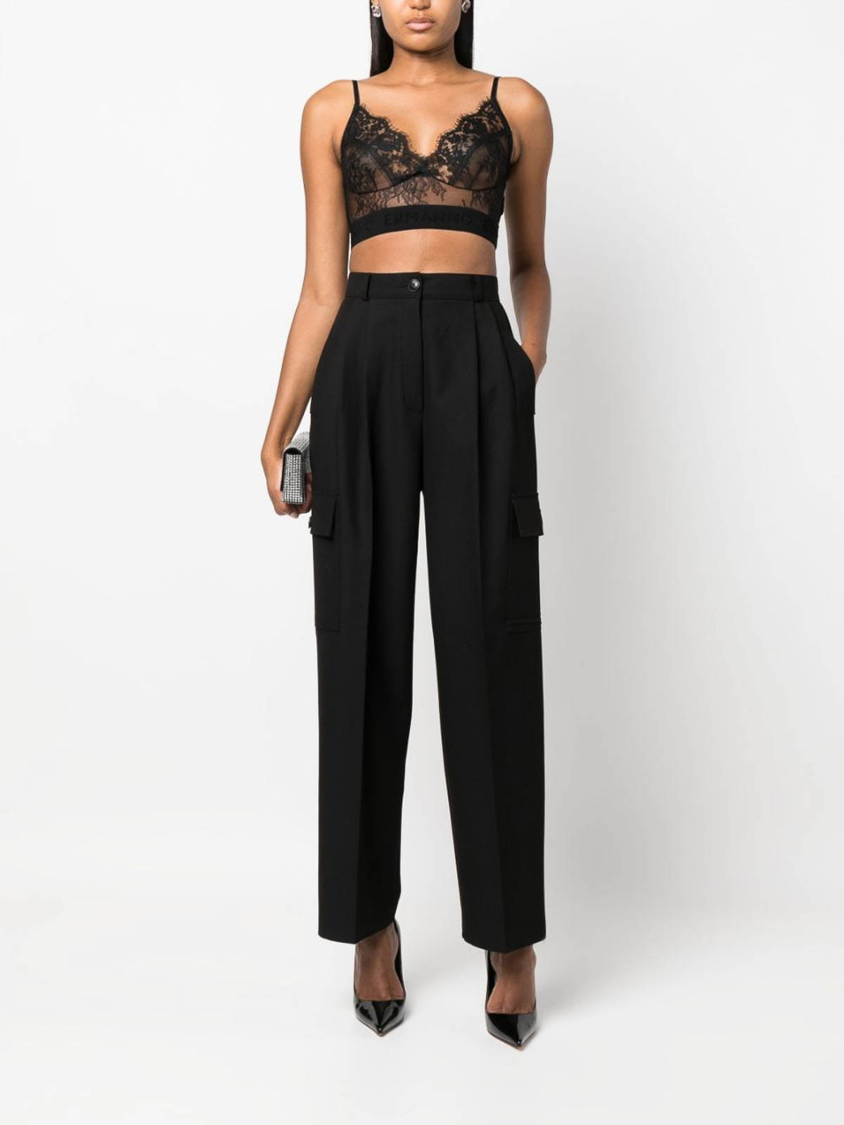 ERMANNO SCERVINO レース サイズ44 イタリア Ermanno Scervino Lace top - Black - Women|D43EL012ER0MF099