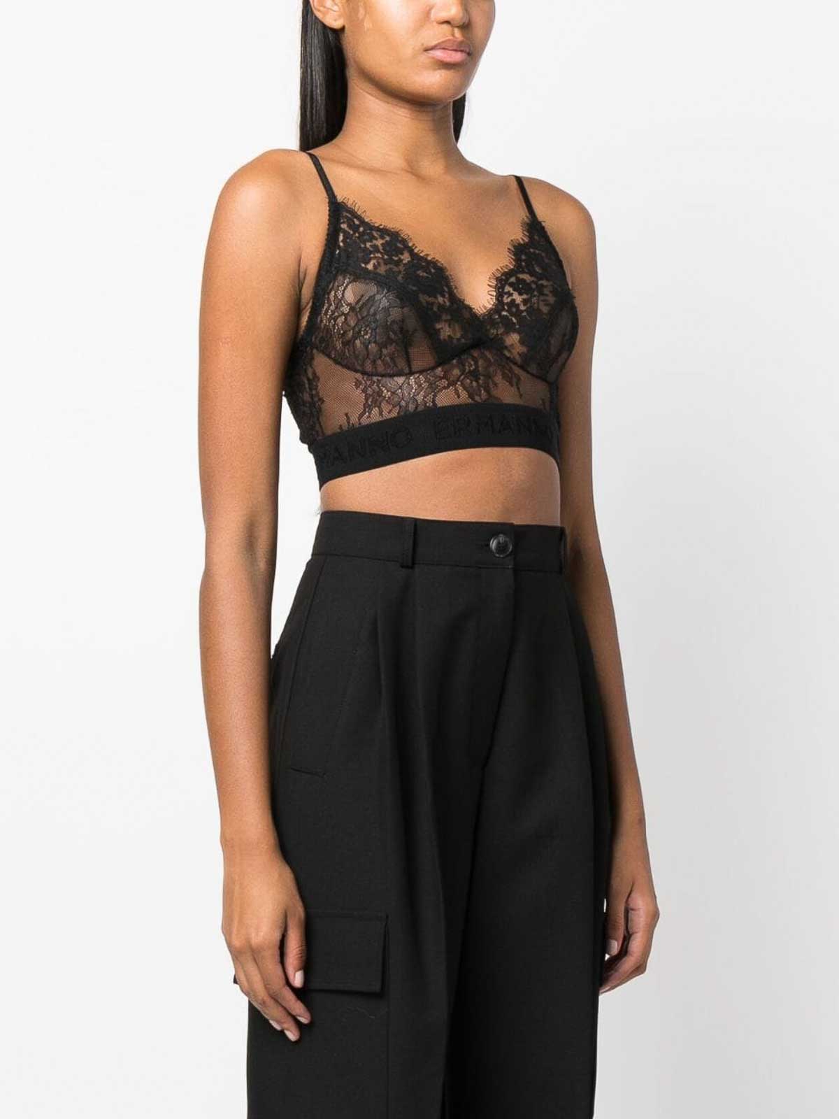 Ermanno Scervino Lace top - Black - Women|D43EL012ER0MF099