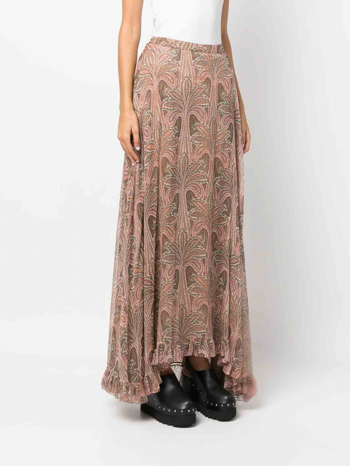 Shop Etro Silk Skirt In Rosado Claro